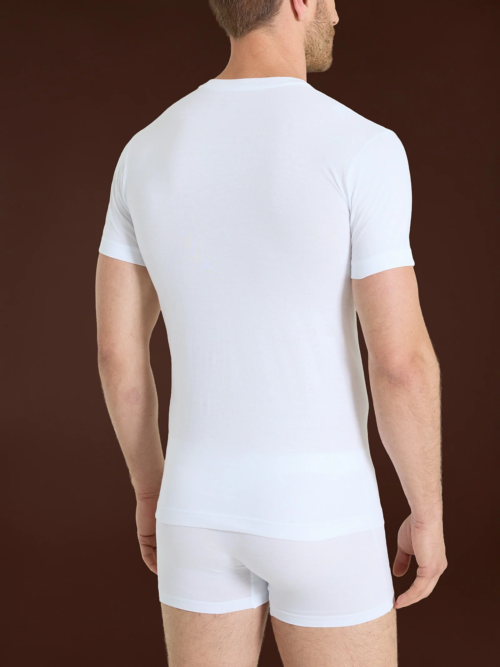 100% Cotton - Maglietta girocollo alto in cotone - B.co Bipack - Image 3