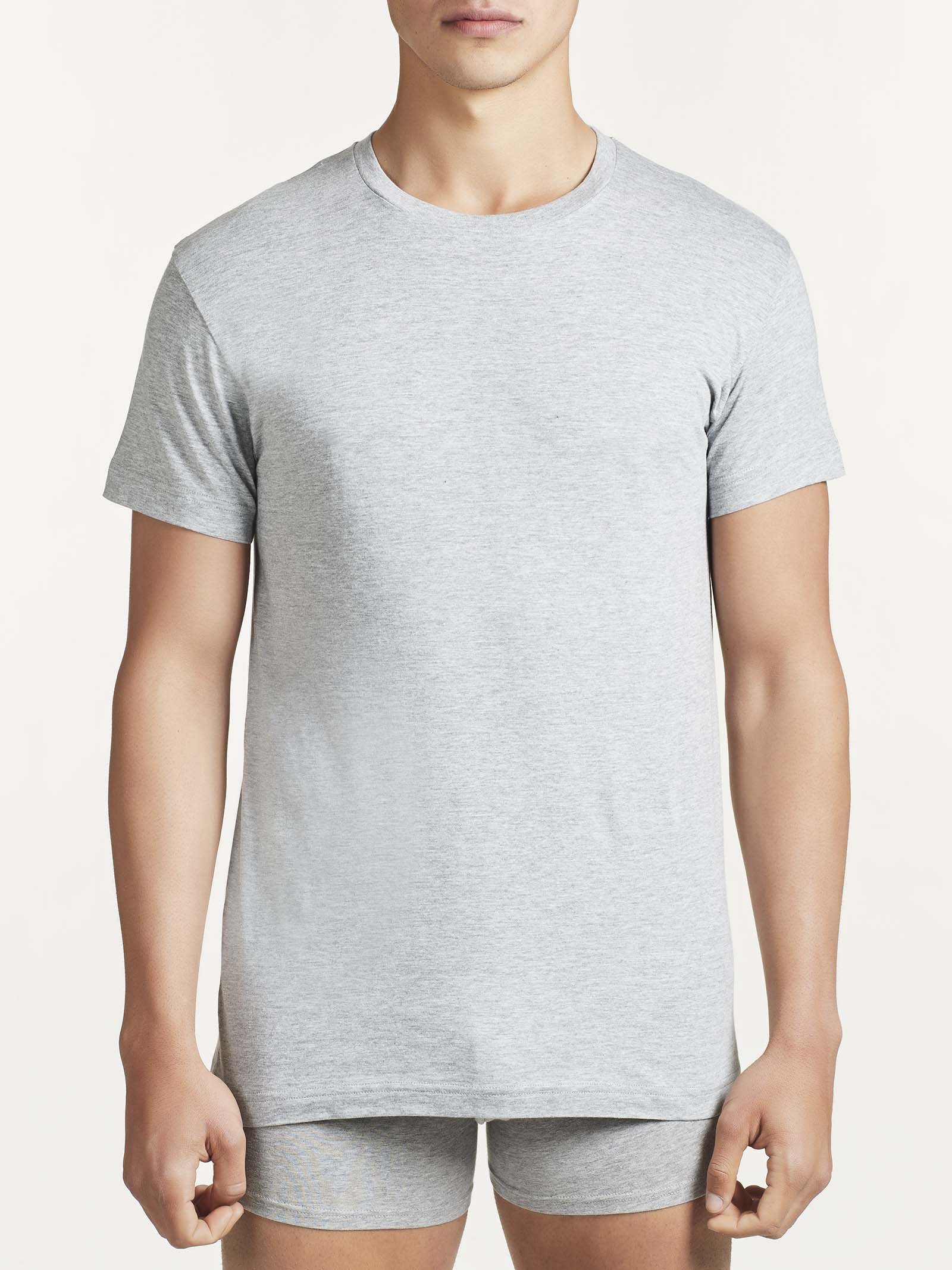 100% Cotton - Maglietta girocollo alto in cotone  - Argento Bipack