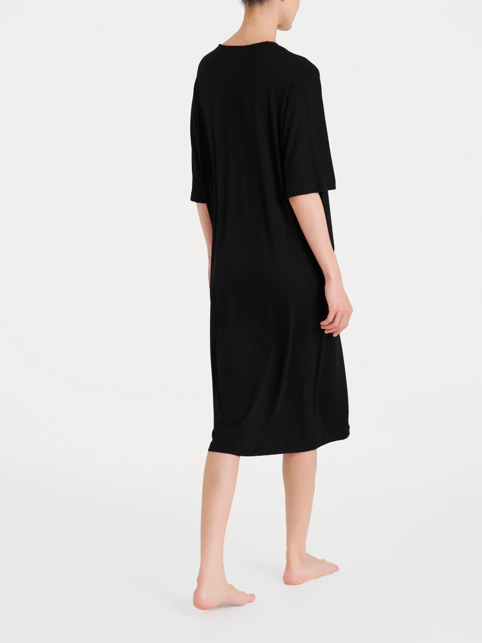 Abito con spacco frontale in Viscosa Summer - Nero - Image 2