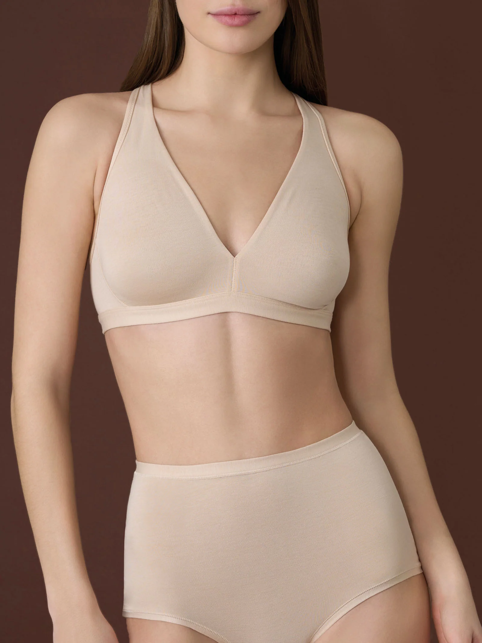 beYOUtiful Bralette - Reggiseno in cotone elasticizzato extra fine - Acorn - Image 4
