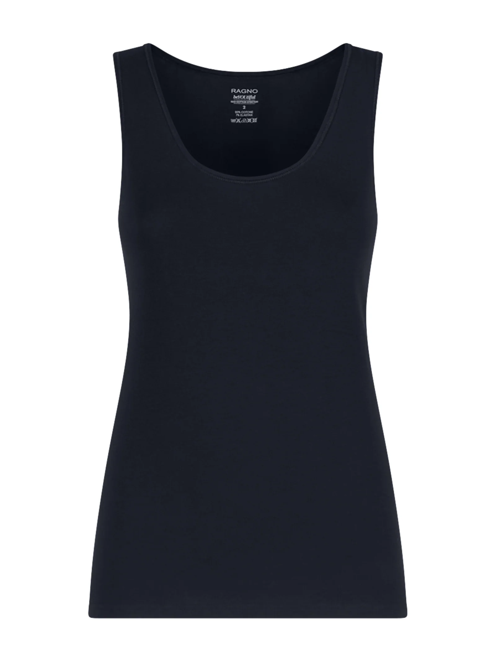 beYOUtiful - Canottiera spalla larga in cotone elasticizzato extra fine - Bleu