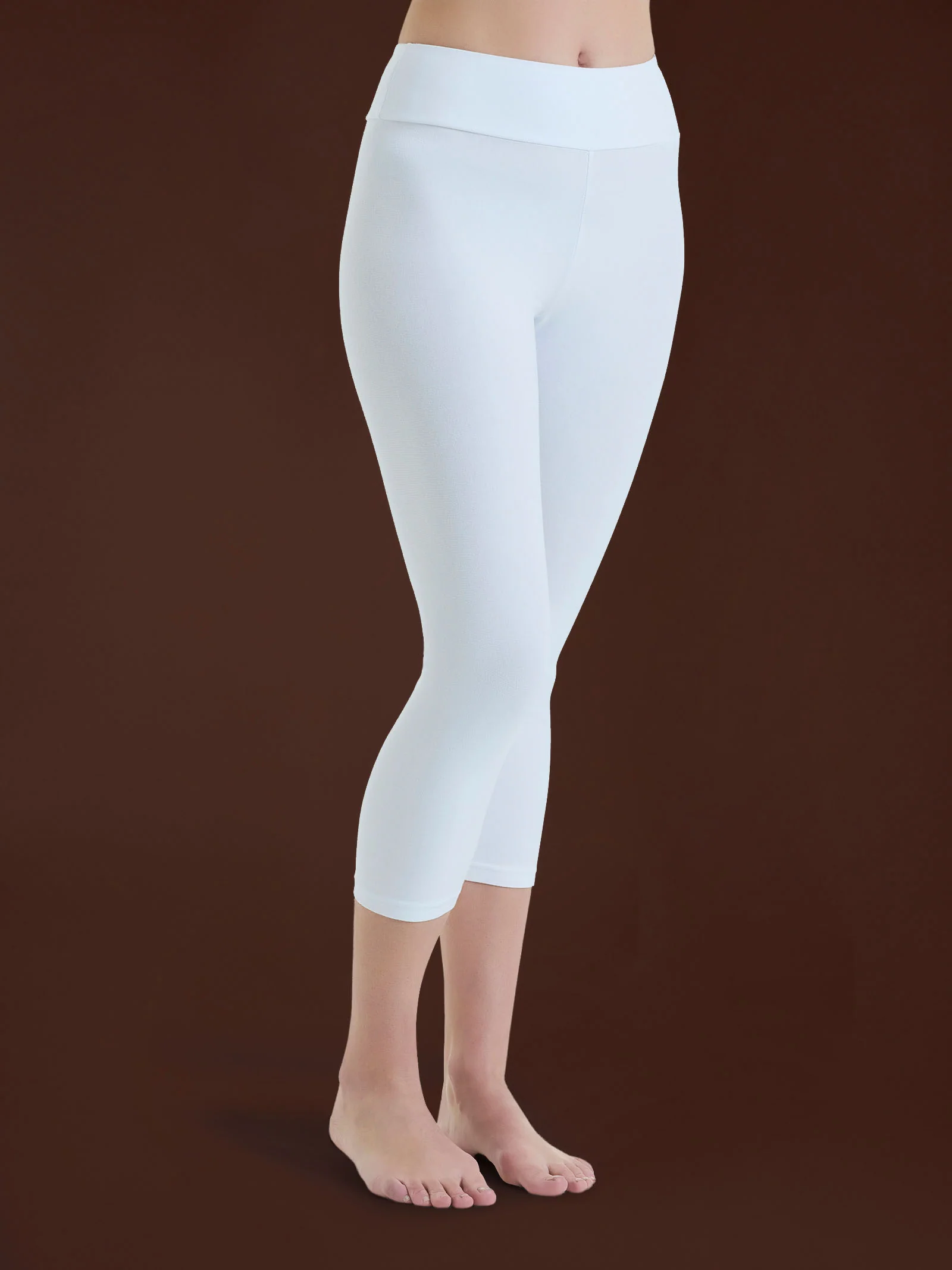 beYOUtiful Homewear – Leggings a pinocchietto in cotone elasticizzato - Bianco
