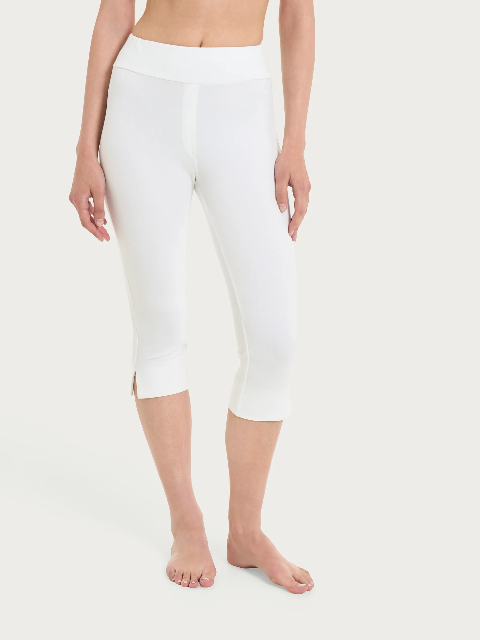 beYOUtiful Homewear – Leggings a pinocchietto in maglia denim - Bianco