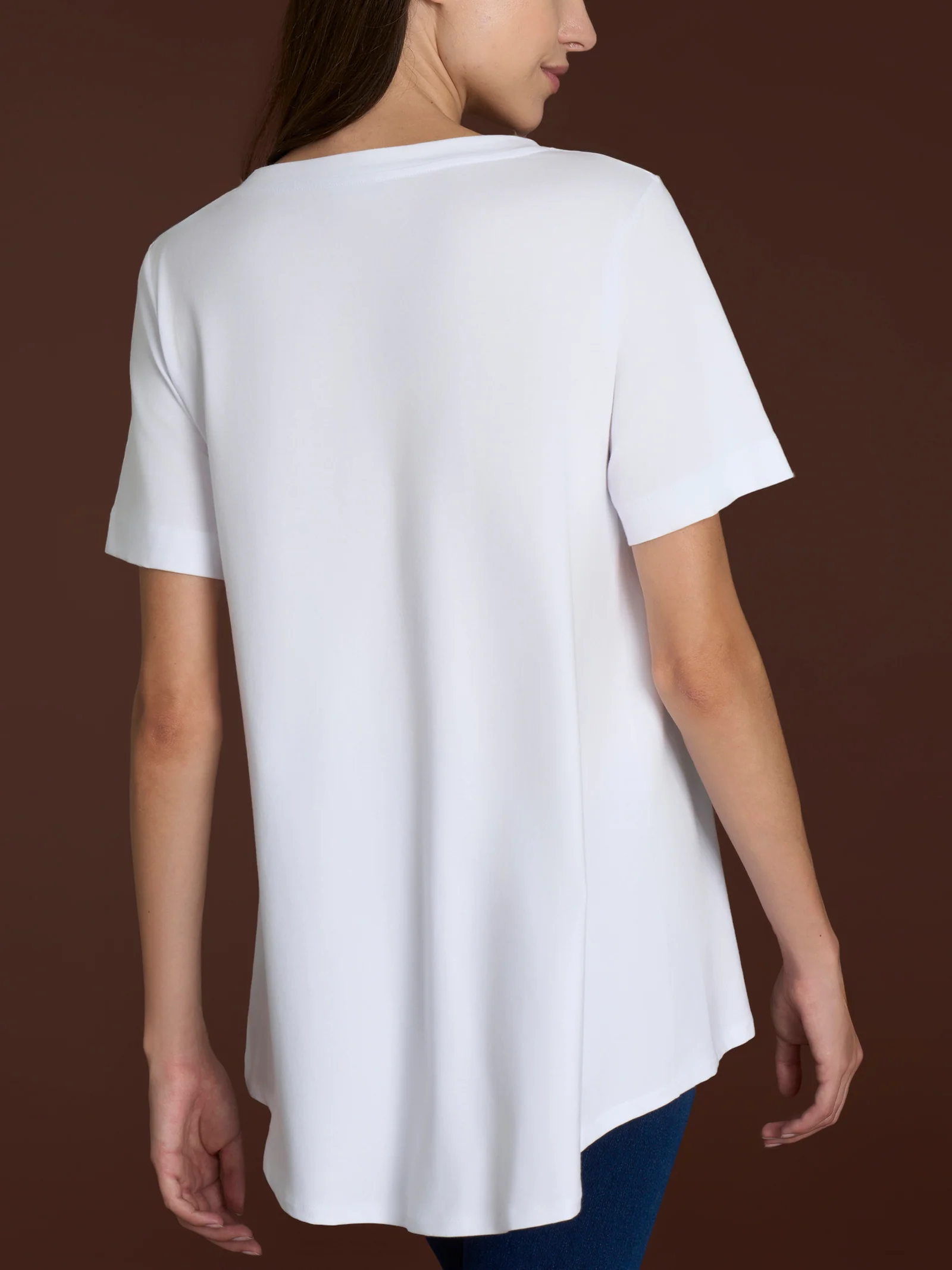 beYOUtiful Homewear – Maglietta girocollo in cotone elasticizzato - Bianco - Image 2