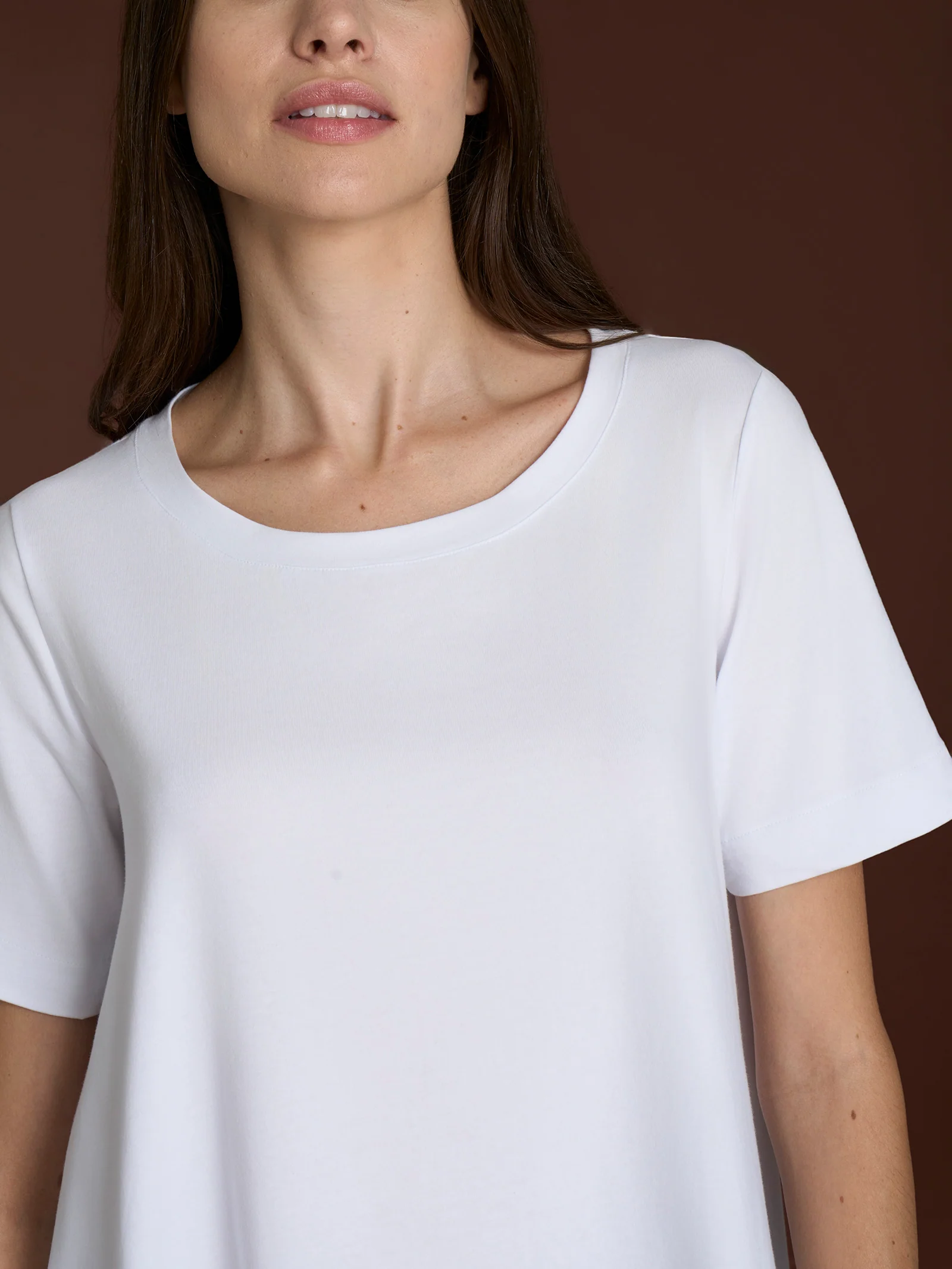 beYOUtiful Homewear – Maglietta girocollo in cotone elasticizzato - Bianco - Image 3