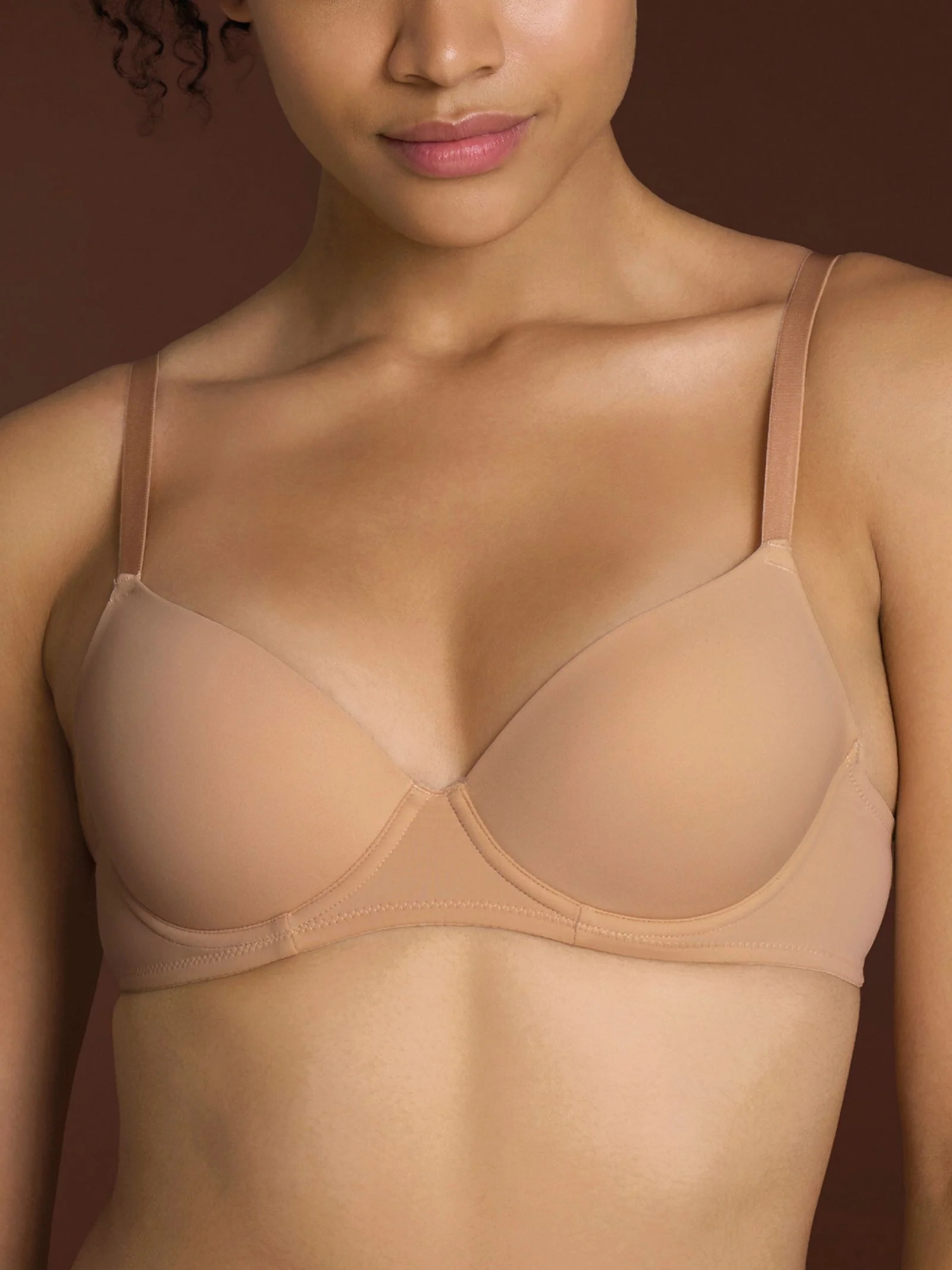 beYOUtiful - Reggiseno balconette imbottito in Microfibra Compact - Nougat Bipack