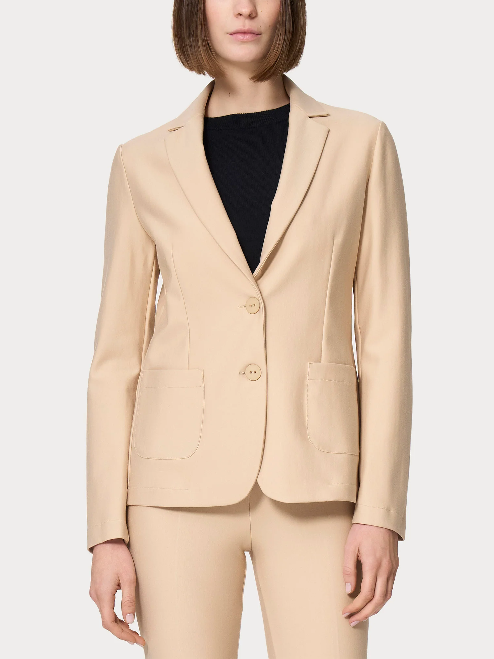 Blazer con due bottoni in Compact - Irish Cream