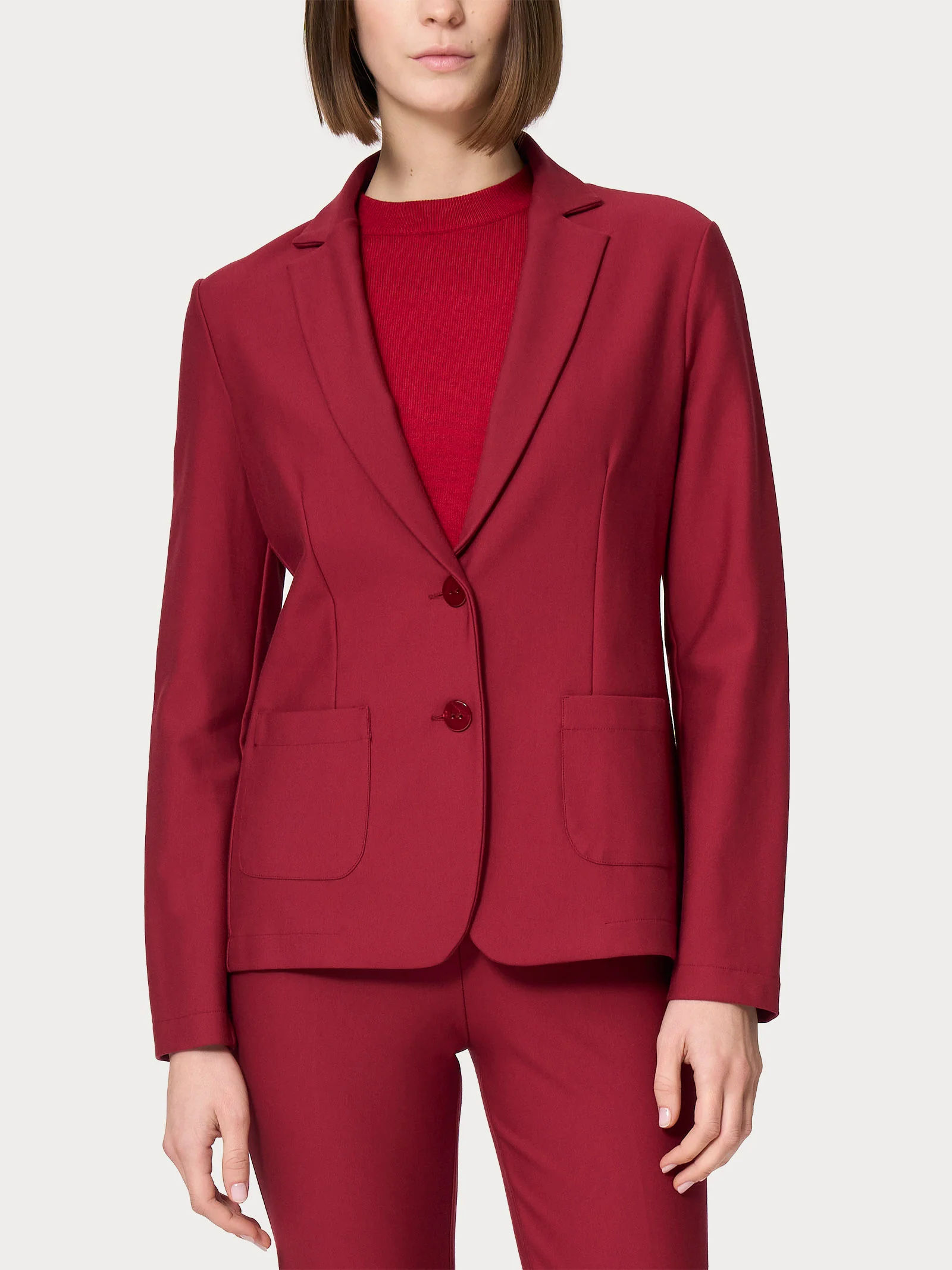 Blazer con due bottoni in Compact - Tibetan Red