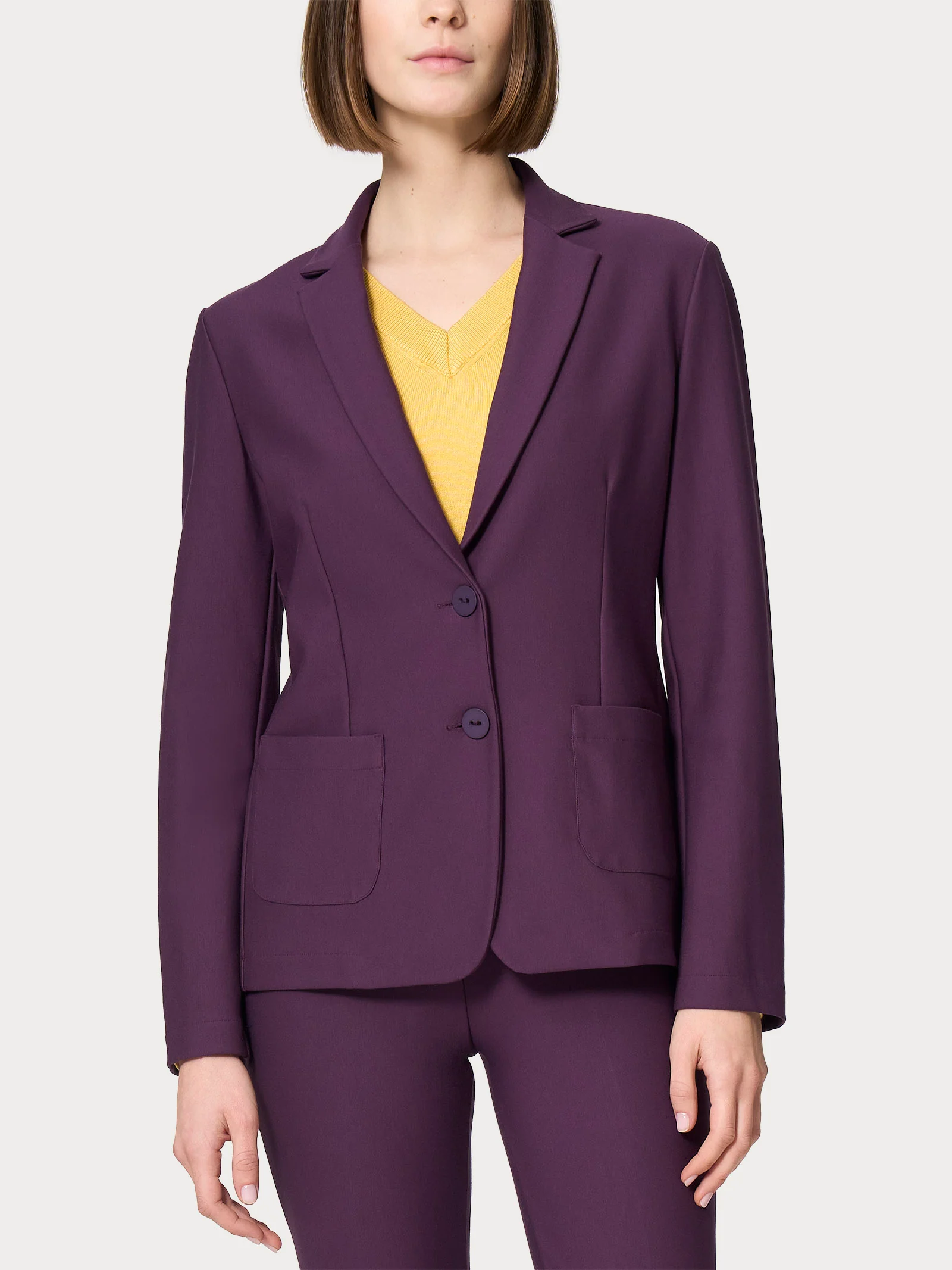 Blazer con due bottoni in Compact - Plum Perfect