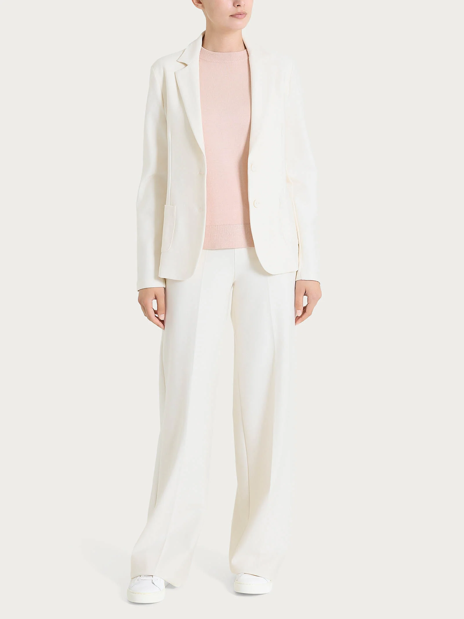 Blazer con due bottoni in Compact - Plum Perfect - Image 4