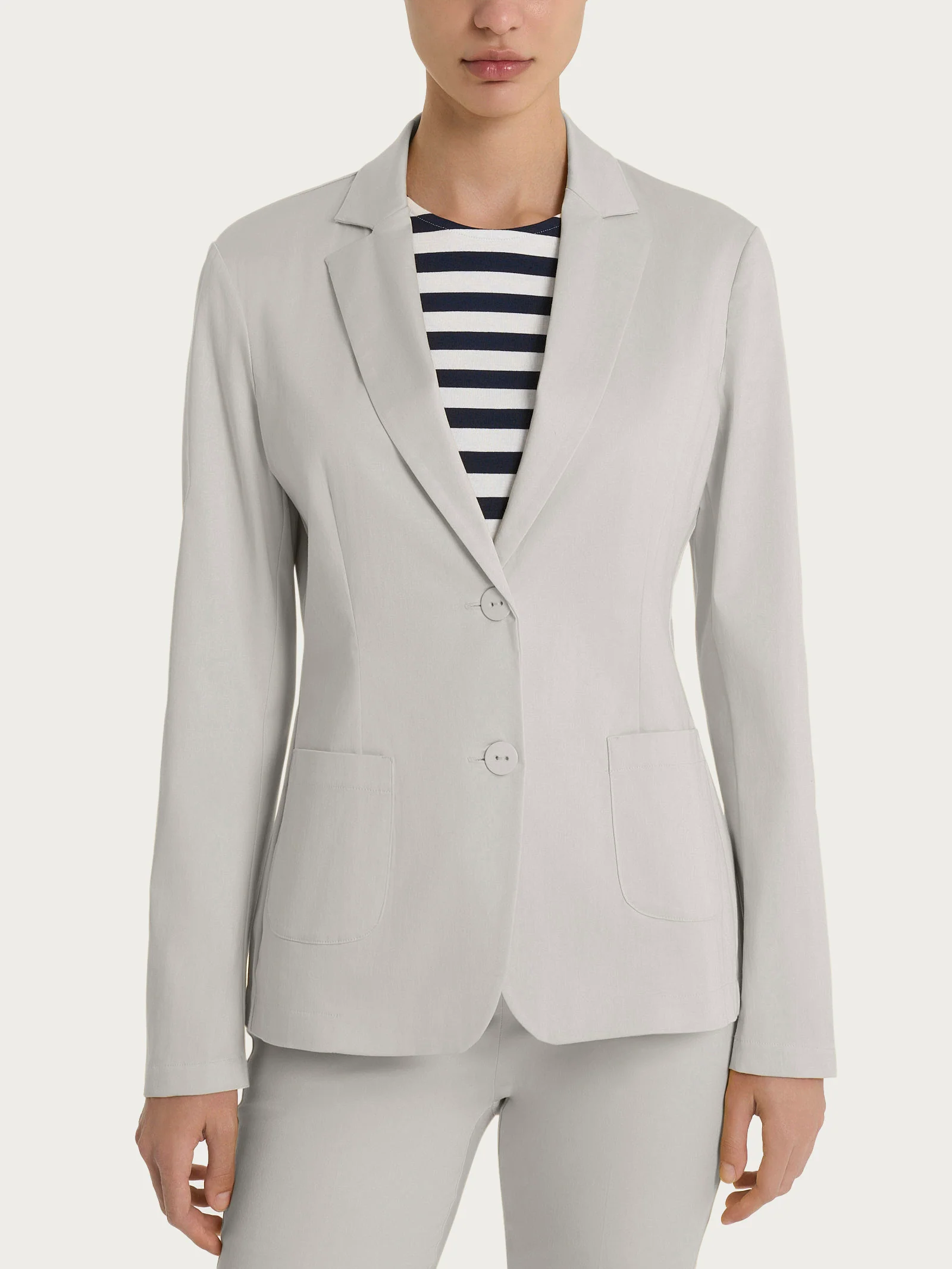 Blazer con due bottoni in Satin Power - Dawn Blue