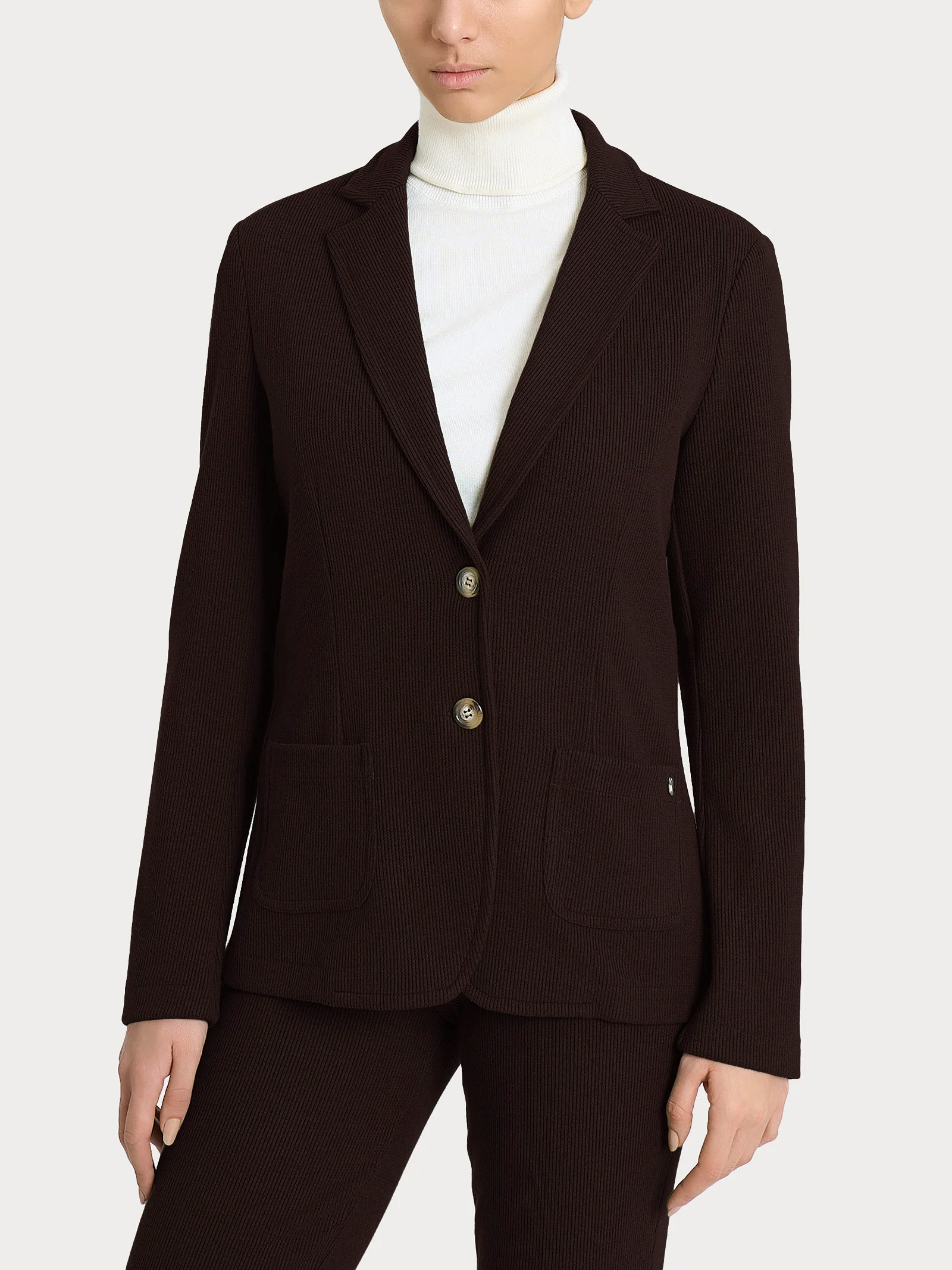 Blazer con due bottoni in Velvet - Chocolate Torte