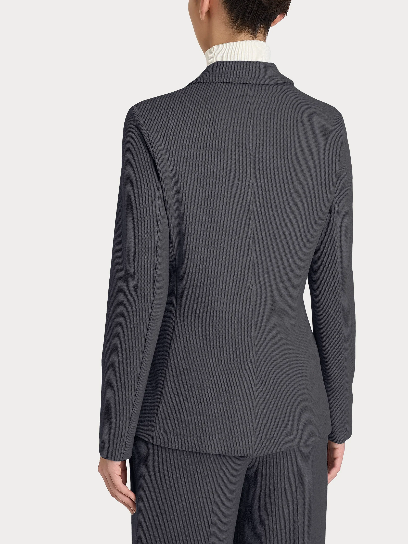 Blazer con due bottoni in Velvet - Dark Shadow - Image 2
