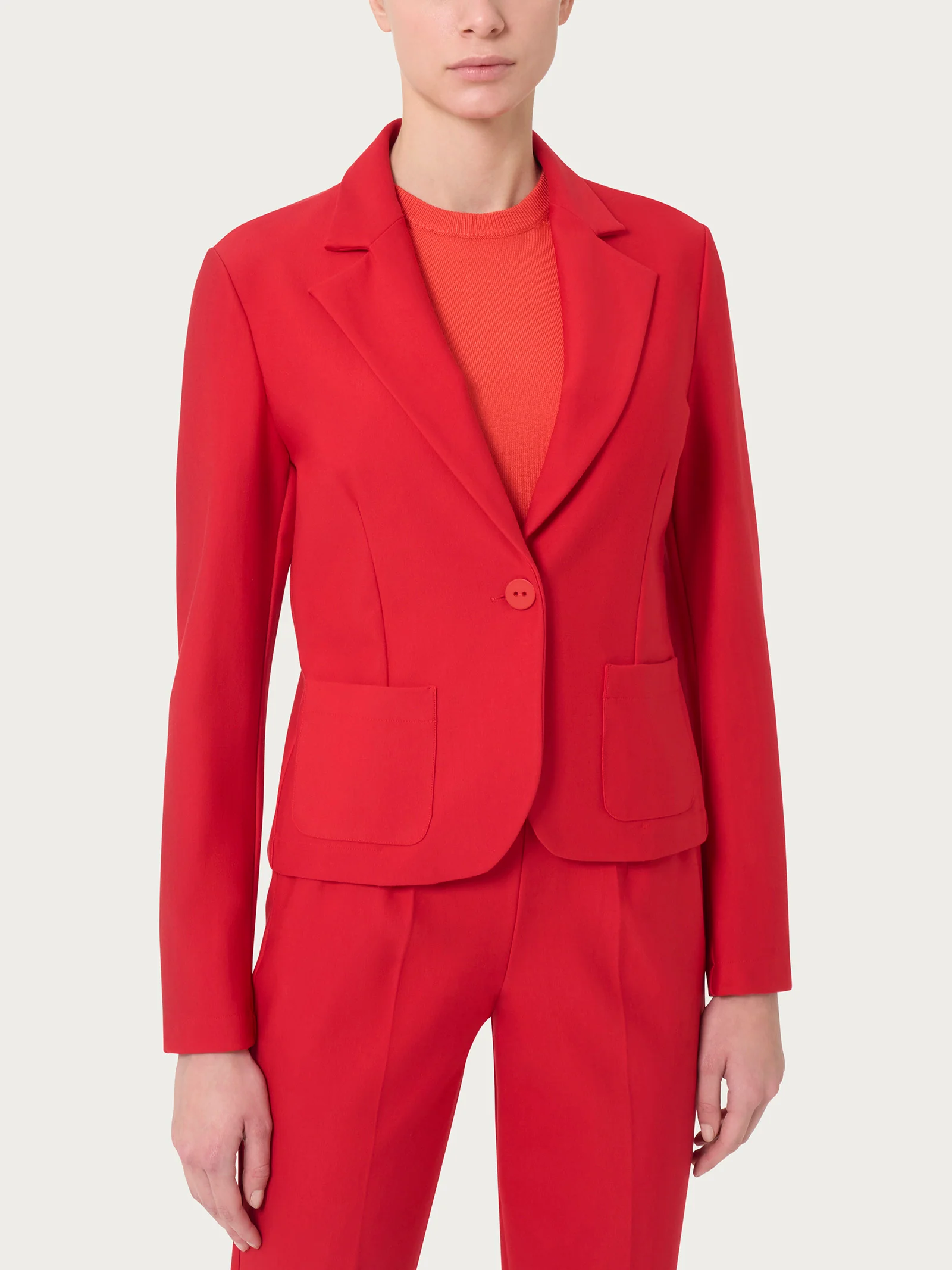 Blazer corto con 1 bottone in Compact - Salsa