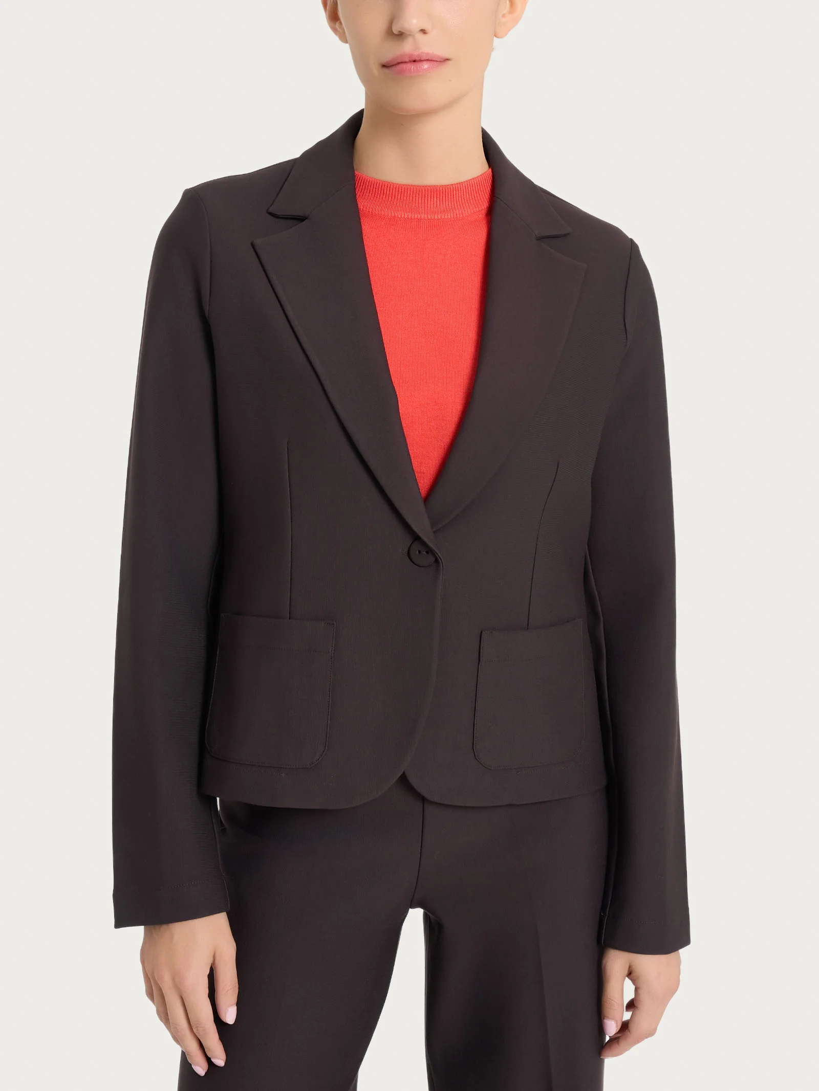 Blazer corto con 1 bottone in Compact - Chocolate Torte