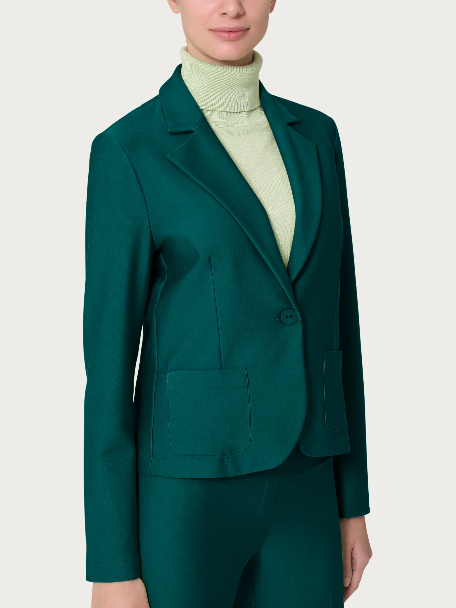 Blazer corto con 1 bottone in Compact - Rain Forest
