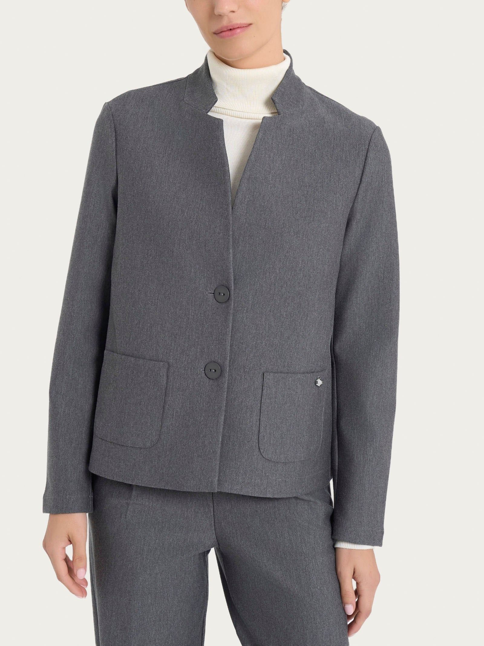 Blazer corto in Compact - Ardesia Mel.