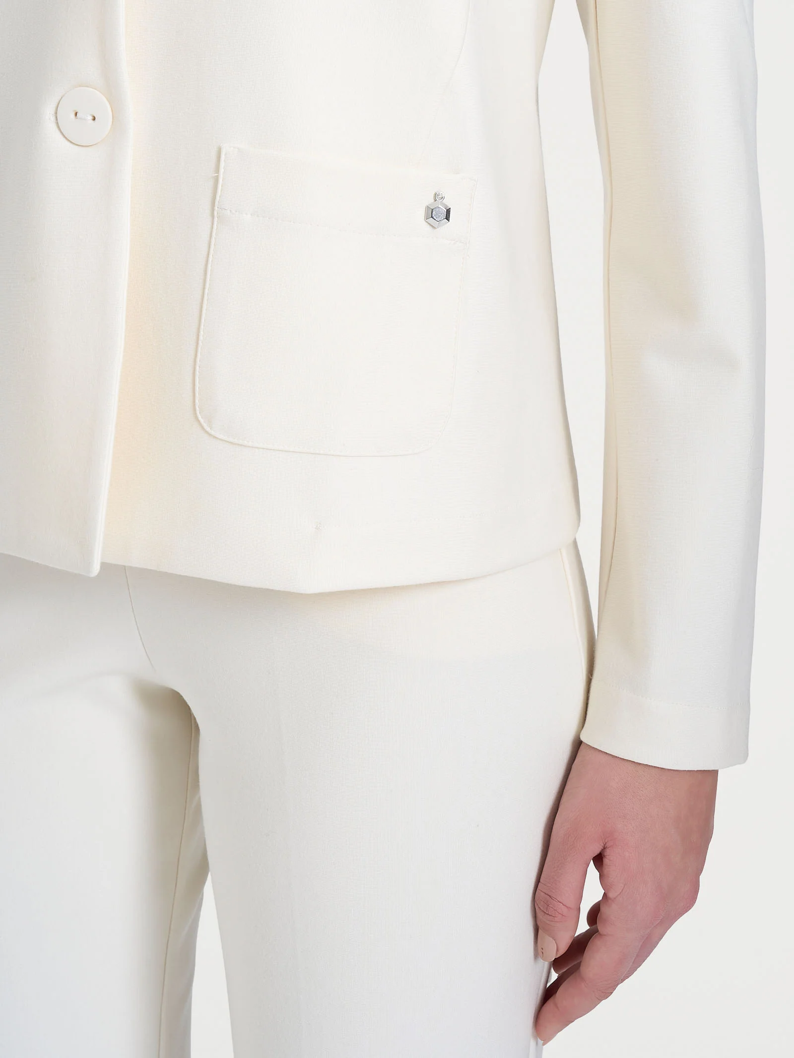Blazer corto in Compact - Salsa - Image 3