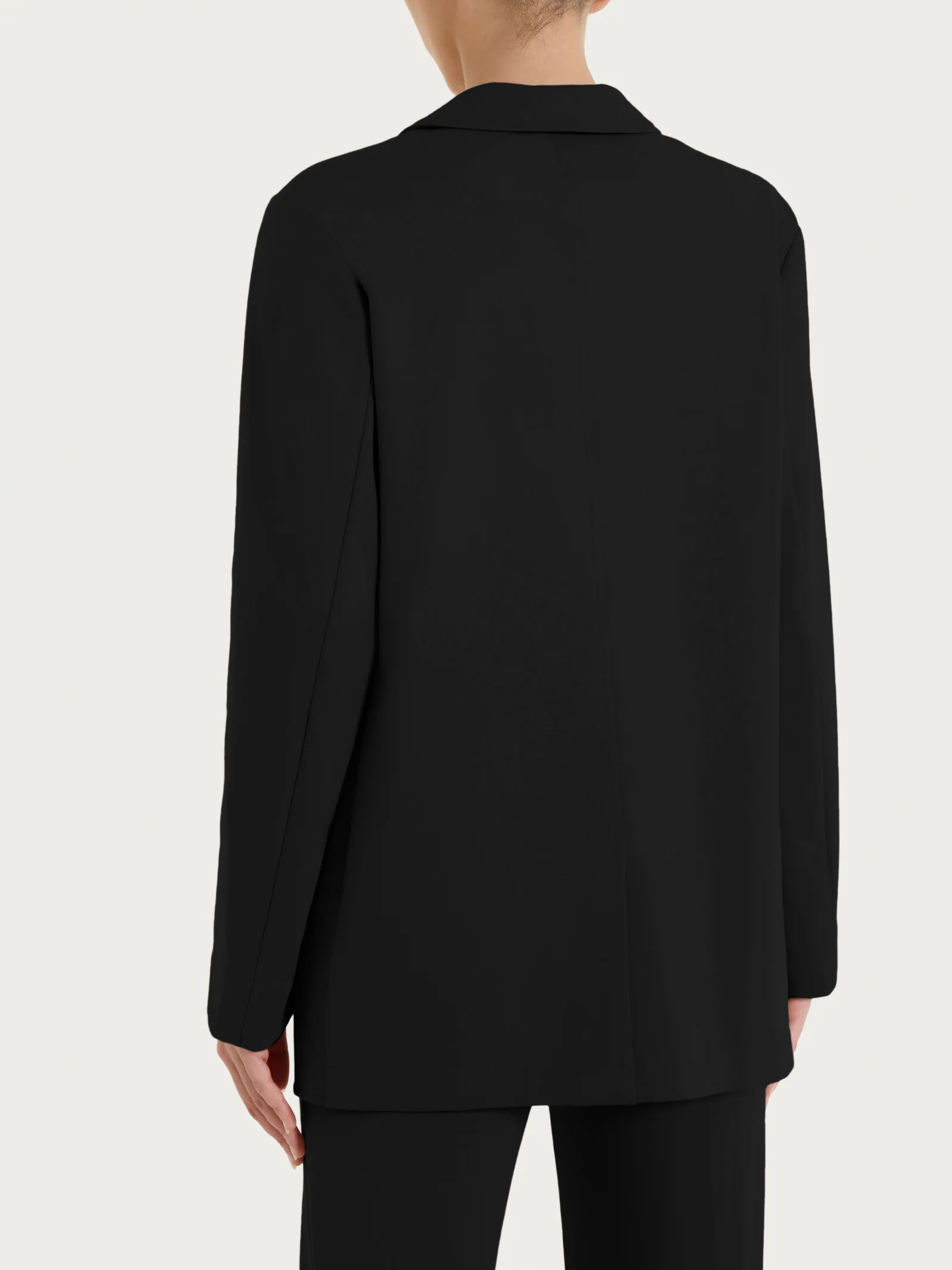 Blazer destrutturato con un bottone in Compact Light - Nero - Image 2
