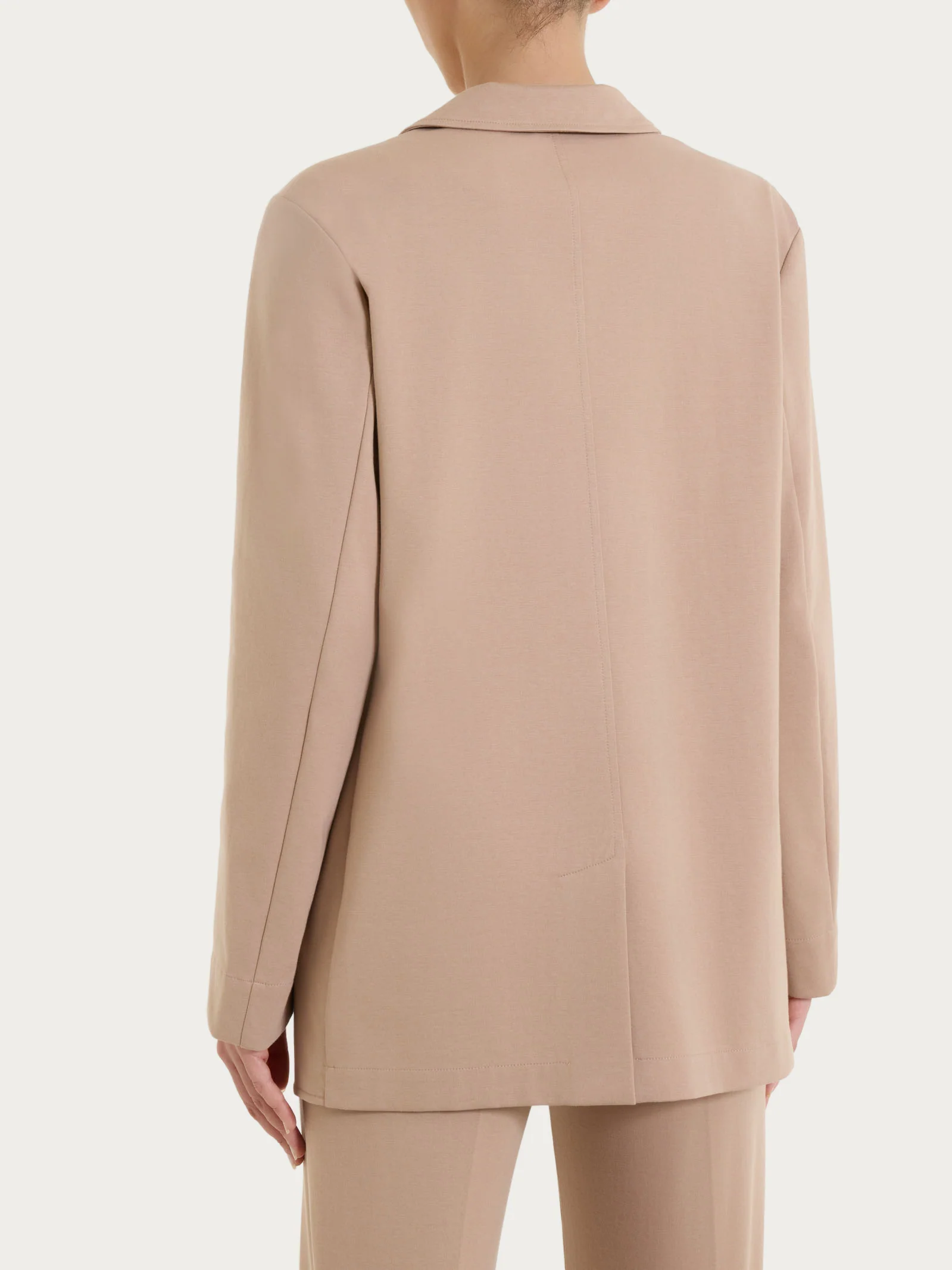 Blazer destrutturato con un bottone in Compact Light - Warm Taupe - Image 2