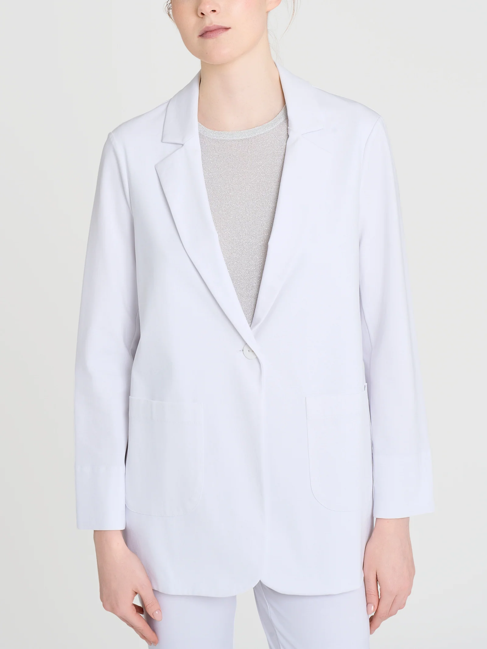 Blazer destrutturato in Compact Light - Bianco