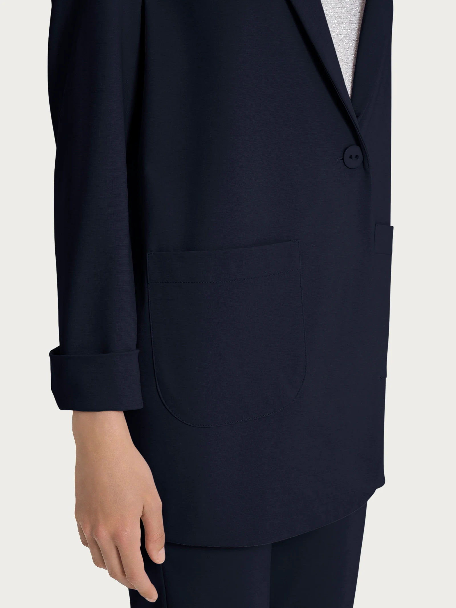 Blazer destrutturato in Compact Light - Bleu - Image 4