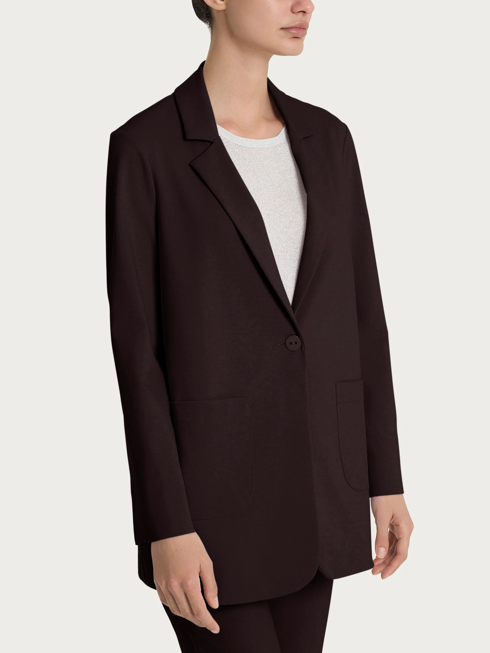 Blazer destrutturato in Compact Light - Chocolate Torte