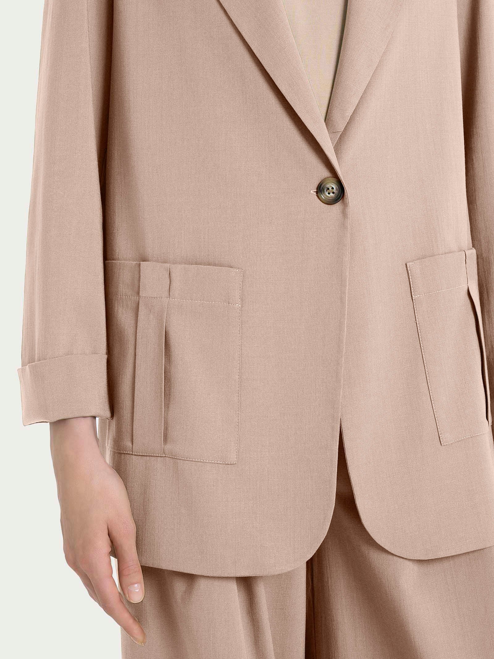 Blazer destrutturato in Super Natural - Warm Taupe - Image 3