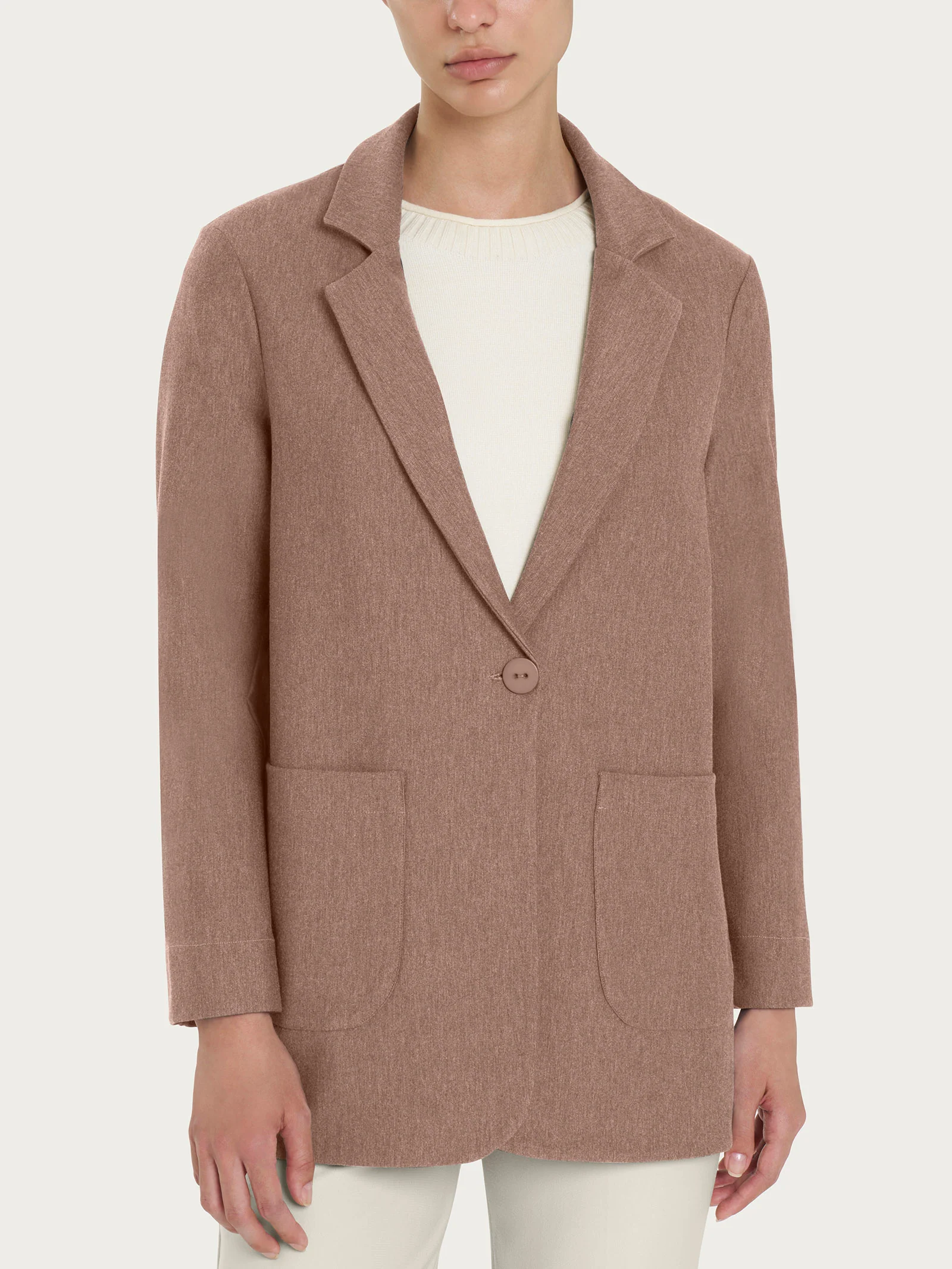 Blazer destrutturato in tessuto Compact - Pine Bark