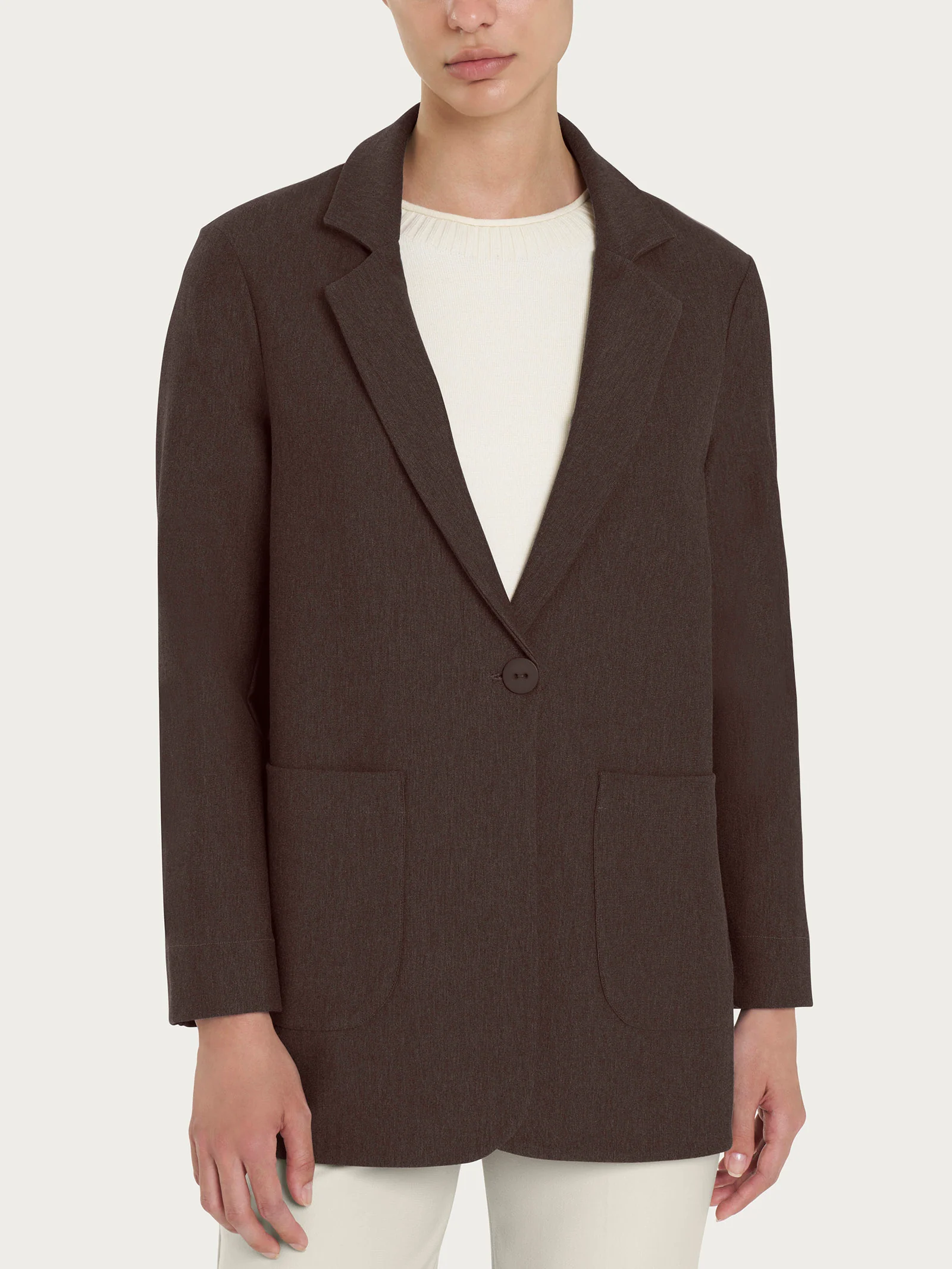 Blazer destrutturato in tessuto Compact - Chocolate Torte