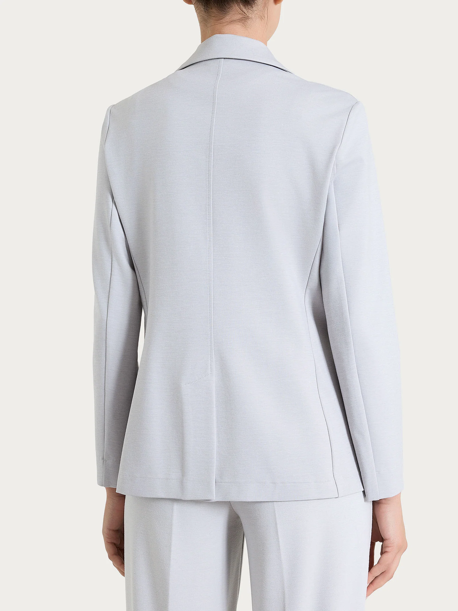 Blazer due bottoni in Cashmere Compact - Ghiaia Mel. - Image 2