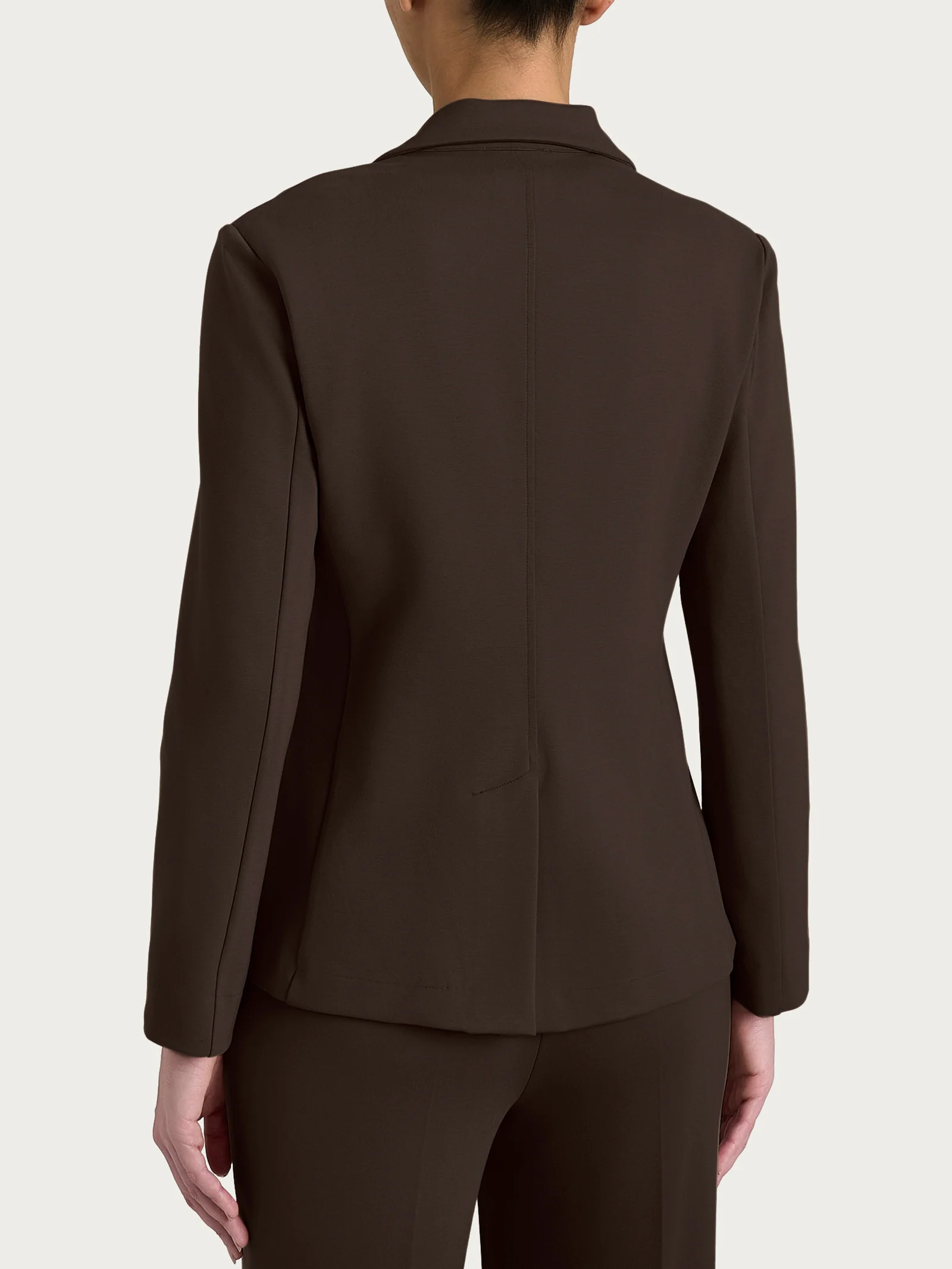 Blazer due bottoni in Cashmere Compact - Chocolate Torte - Image 2