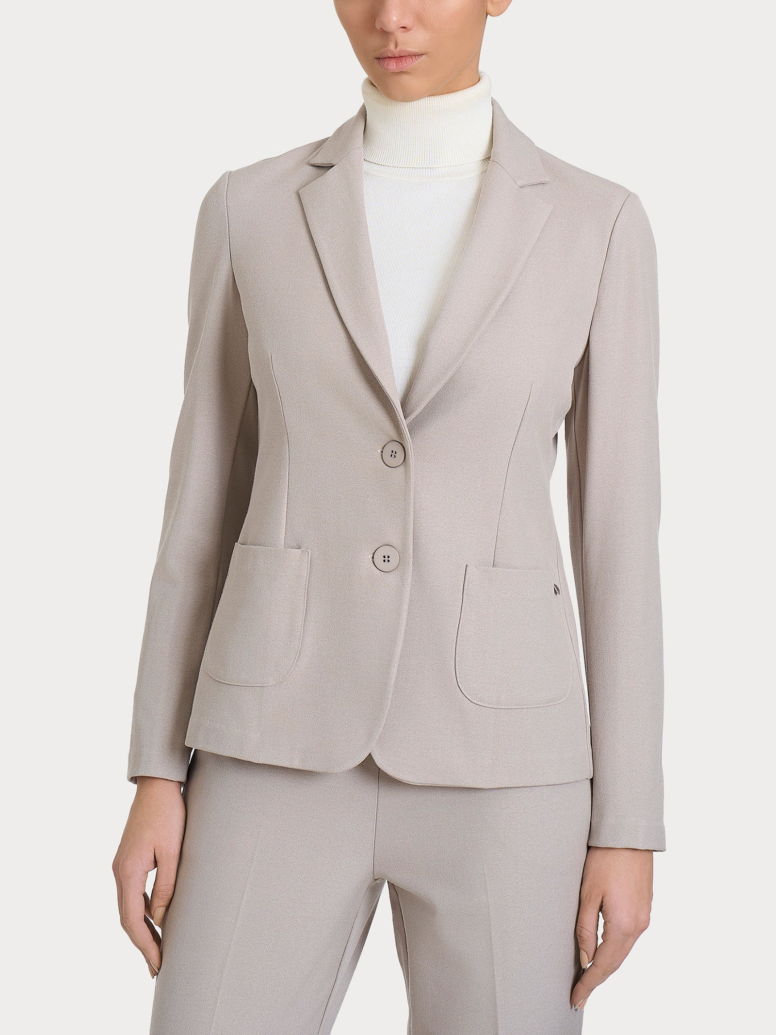 Blazer due bottoni in Flannel Twill - Nude