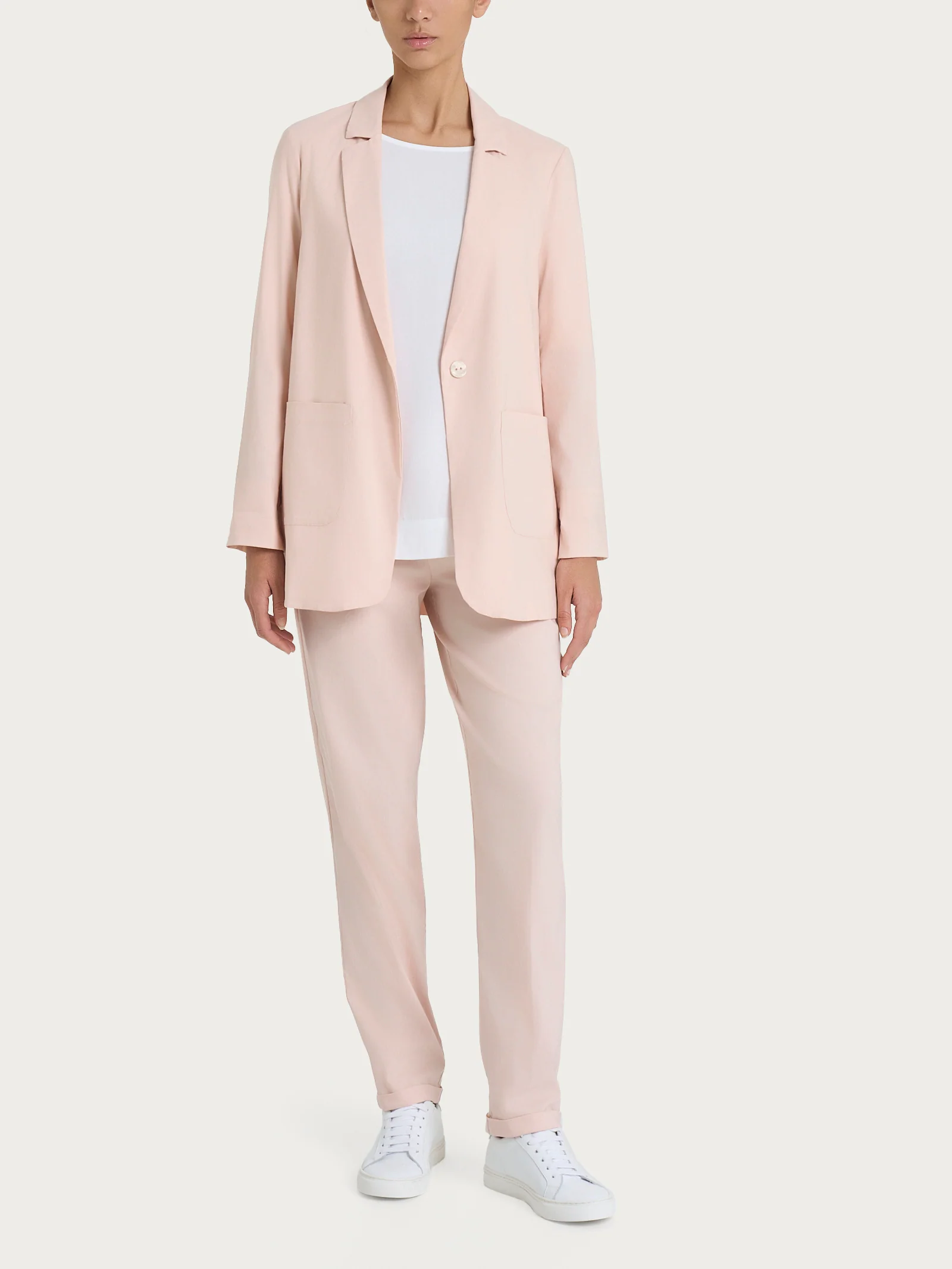 Blazer leggero destrutturato in Super Fresh - Cameo Rose - Image 5