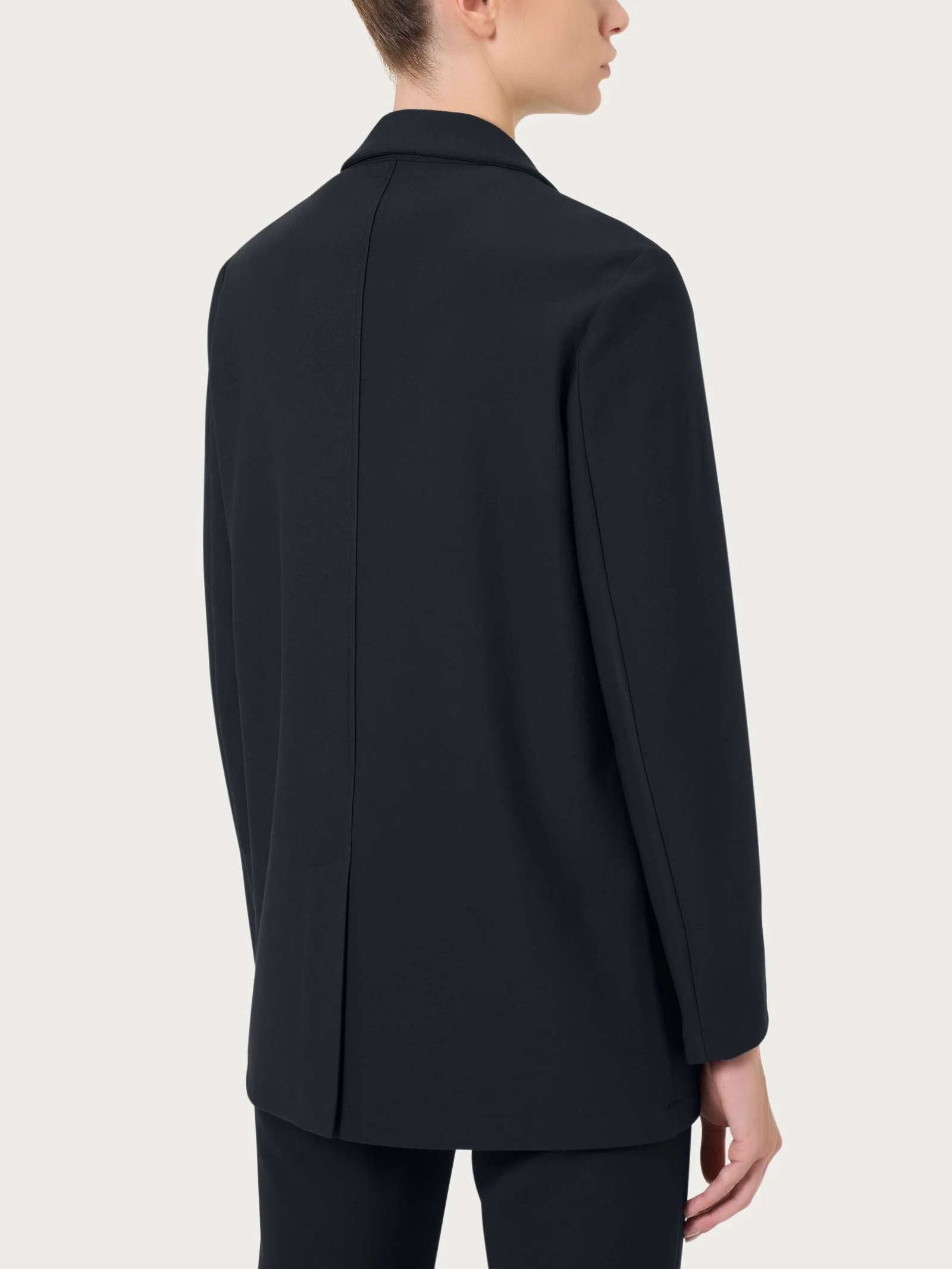 Blazer over con rever a lancia in Compact - Nero - Image 2