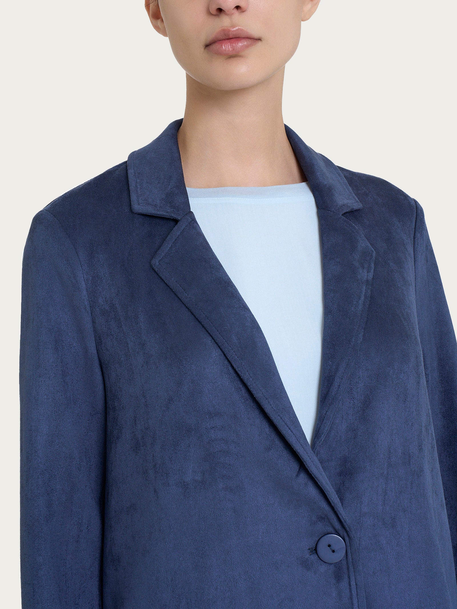 Blazer over destrutturato in Eco Suede - Bleu - Image 3