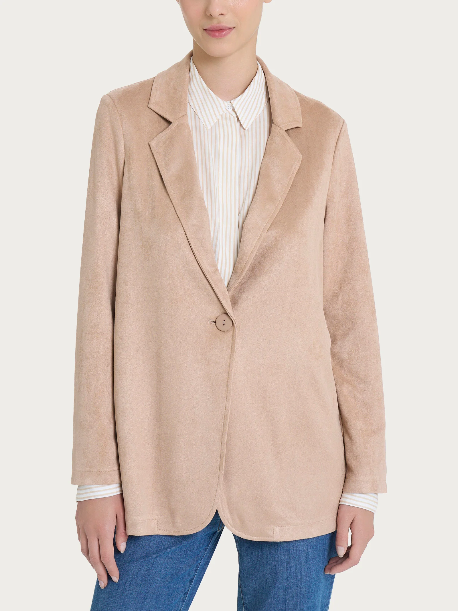 Blazer over destrutturato in Eco Suede - Warm Taupe