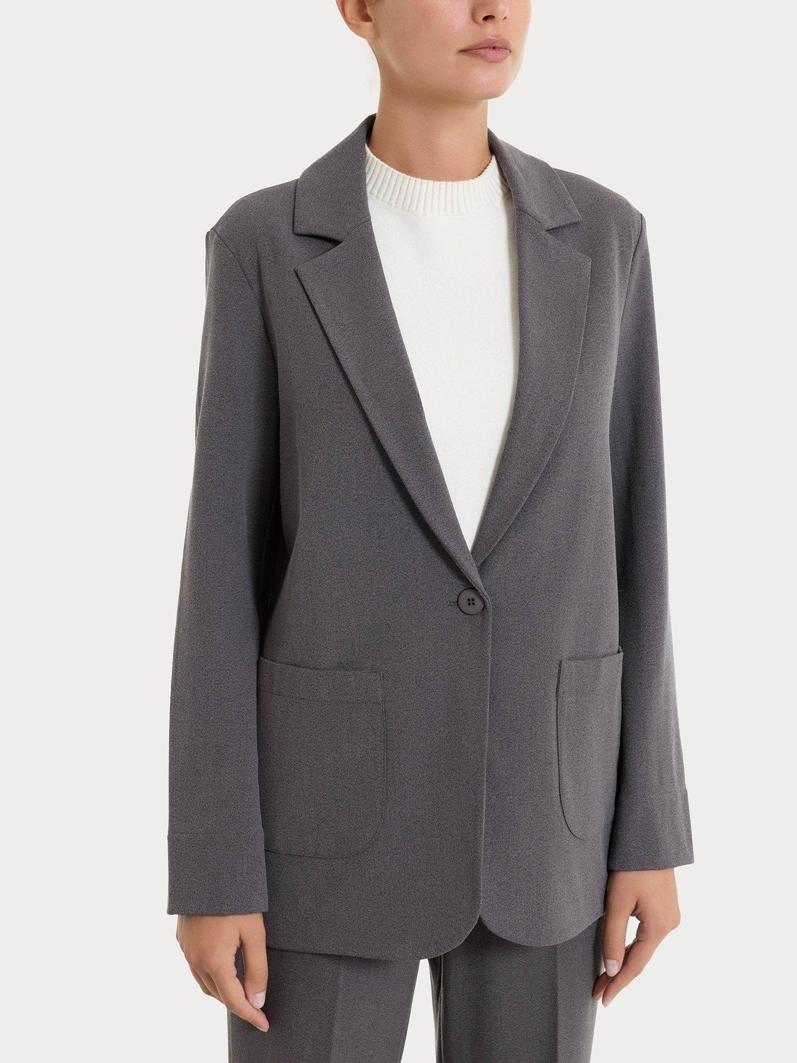 Blazer over in Flannel Twill - Ardesia Mel.
