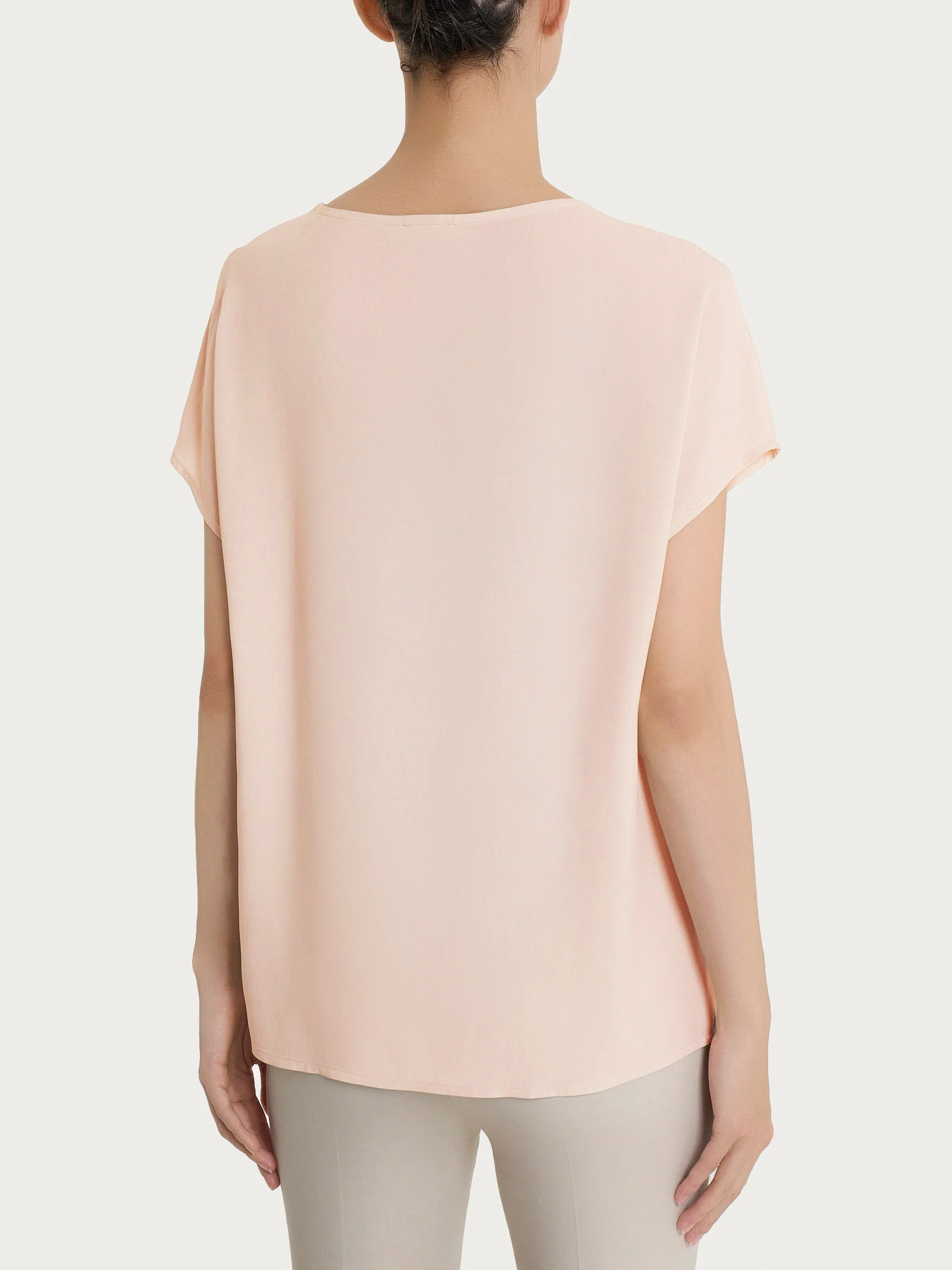 Blusa con manica Kimono in Ecoseta - Cameo Rose - Image 2