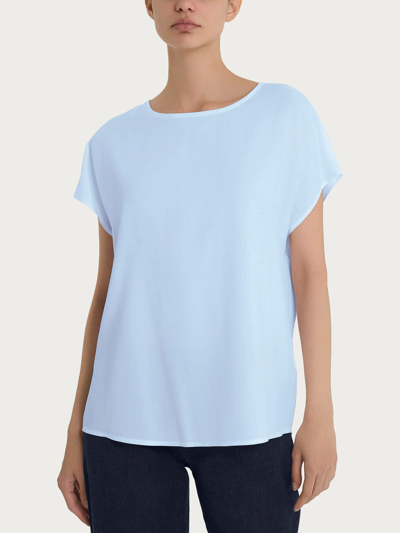 Blusa con manica Kimono in Ecoseta - Skyway