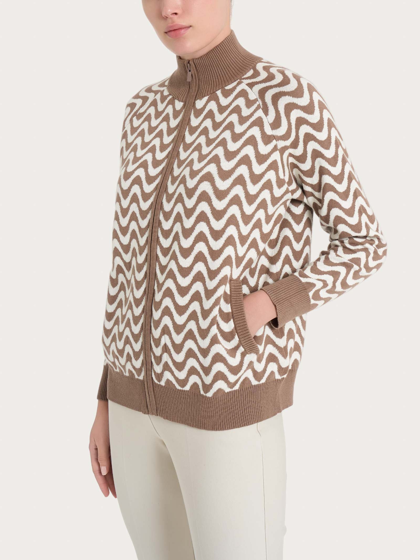 Bomberino a onde in filato Winter Cotton - Fant. Pine Bark