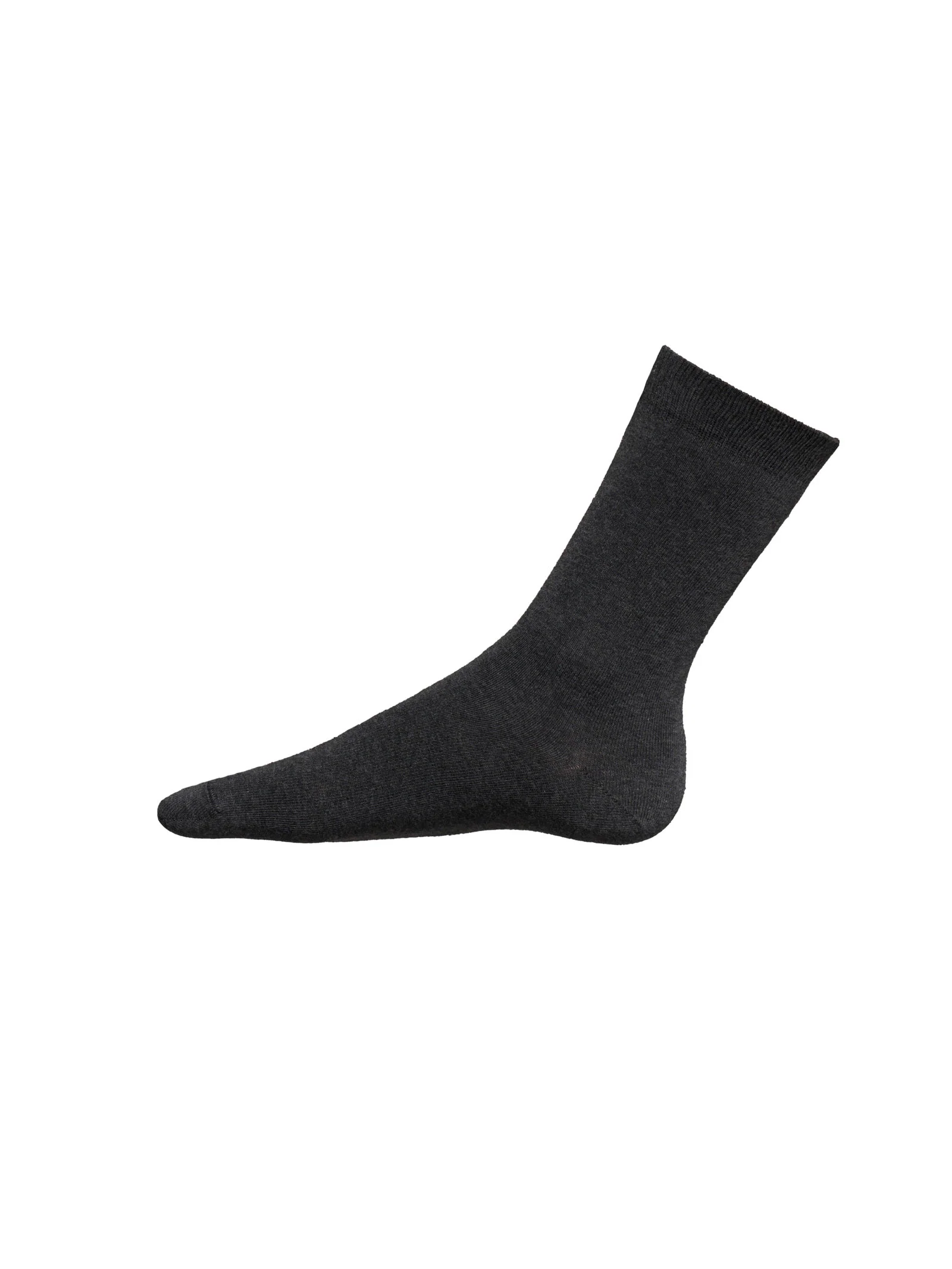 Calza corta in caldo cotone elasticizzato - Antracite Mel.