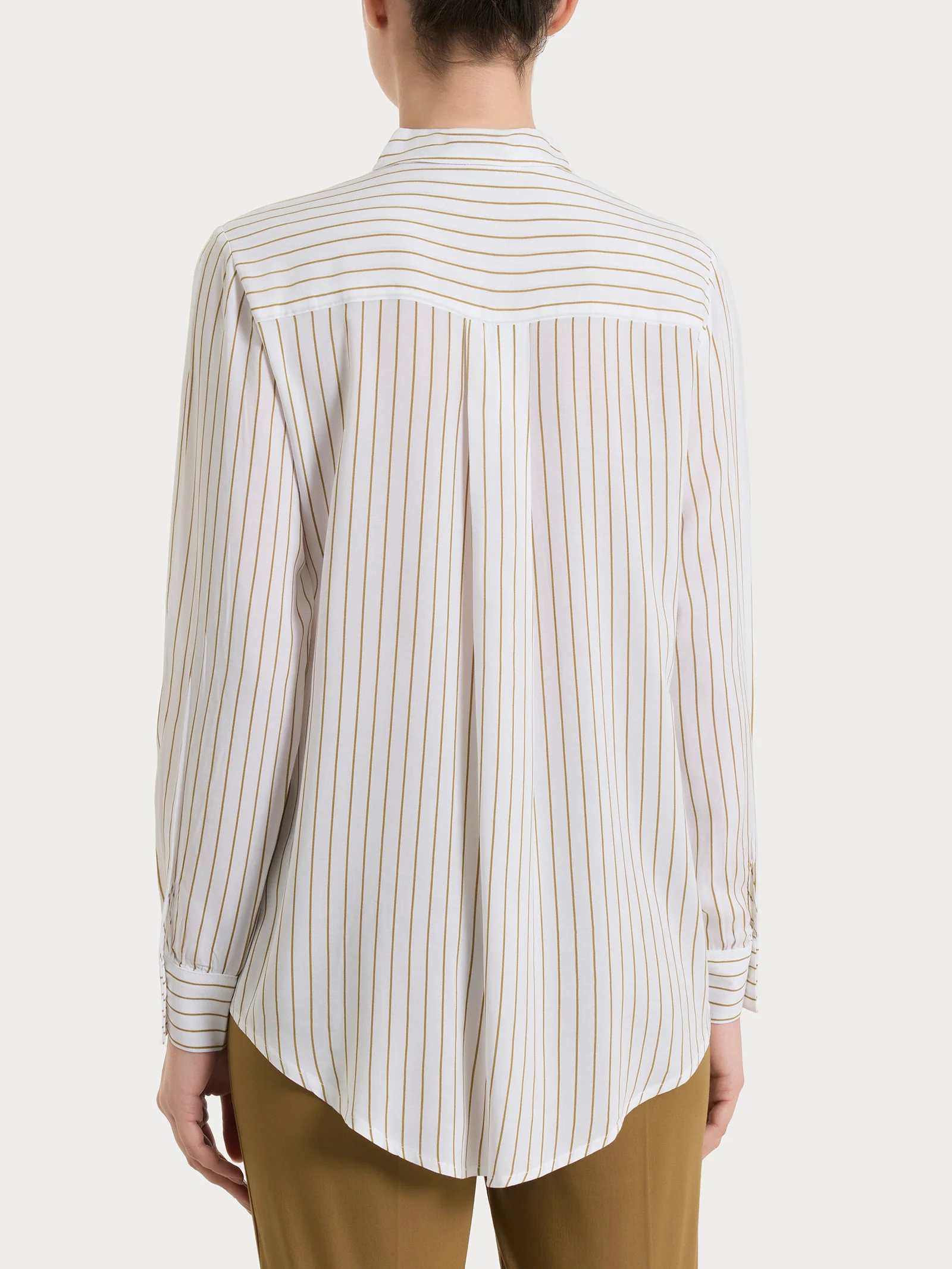 Camicia a righe in EcoSeta - Fant.White - Image 2