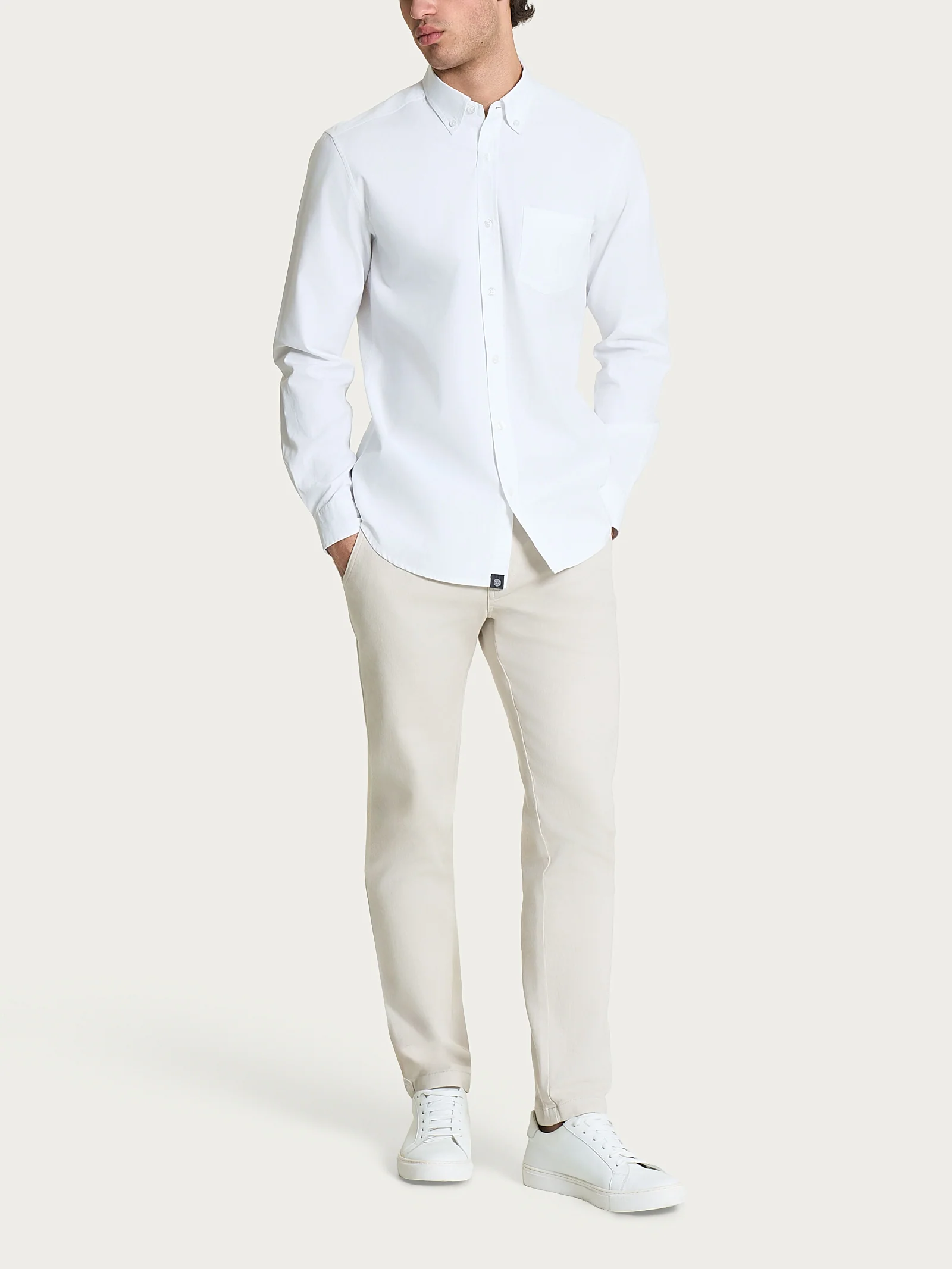 Camicia button down in Oxford Double Twisted - Bianco - Image 6