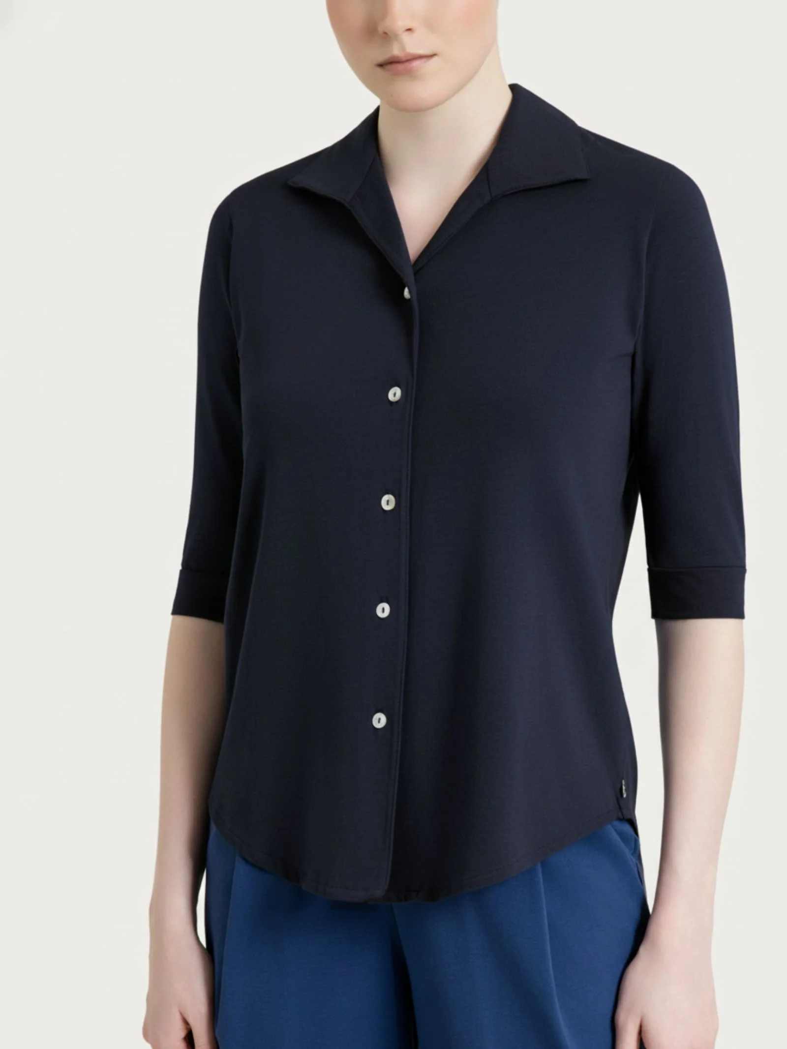 Camicia con manica 3/4 in Ultralight - Bleu