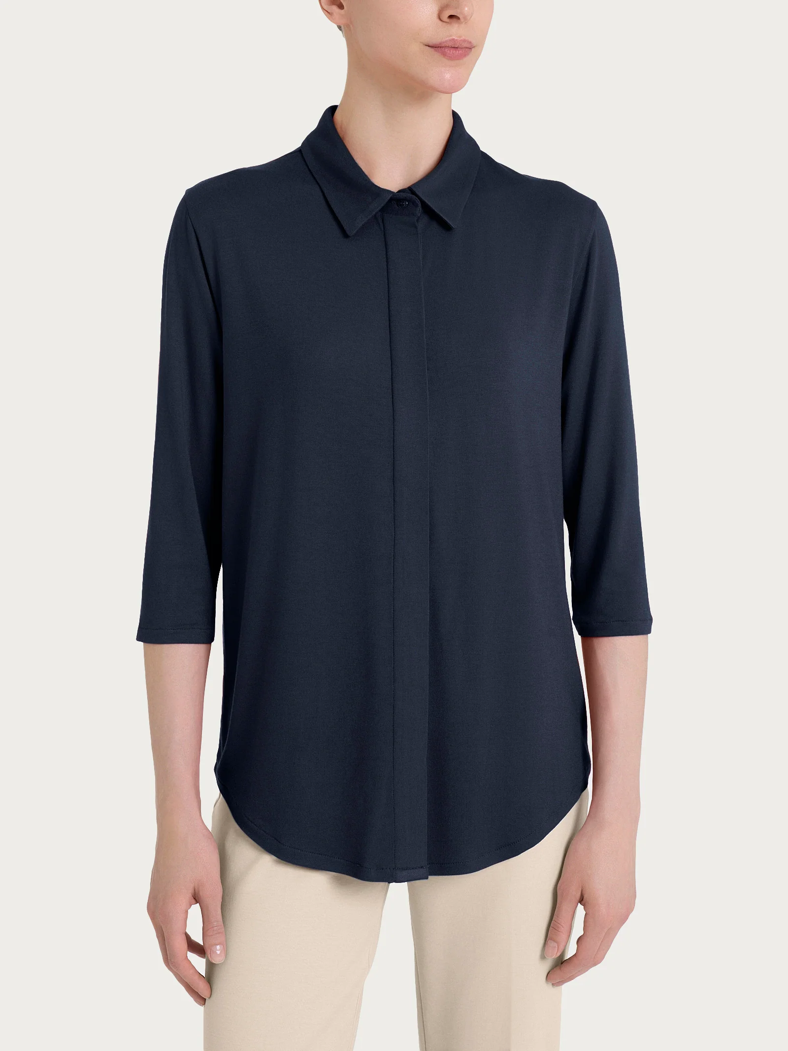 Camicia con manica 3/4 in Viscosa Summer - Bleu