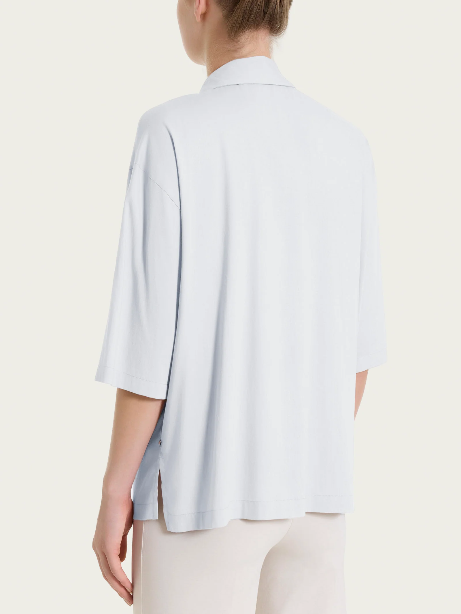 Camicia con manica 3/4 in Voile Stretch - Lilac Hint - Image 2