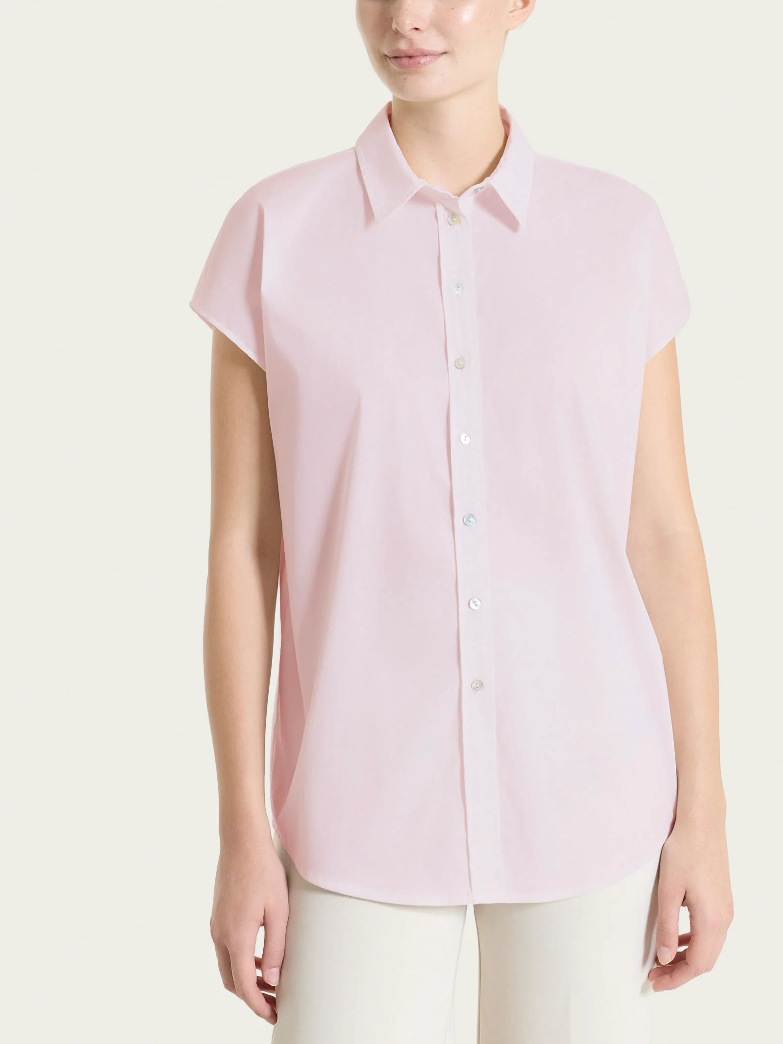 Camicia con manica kimono in Poplin di cotone - Pale Lilac