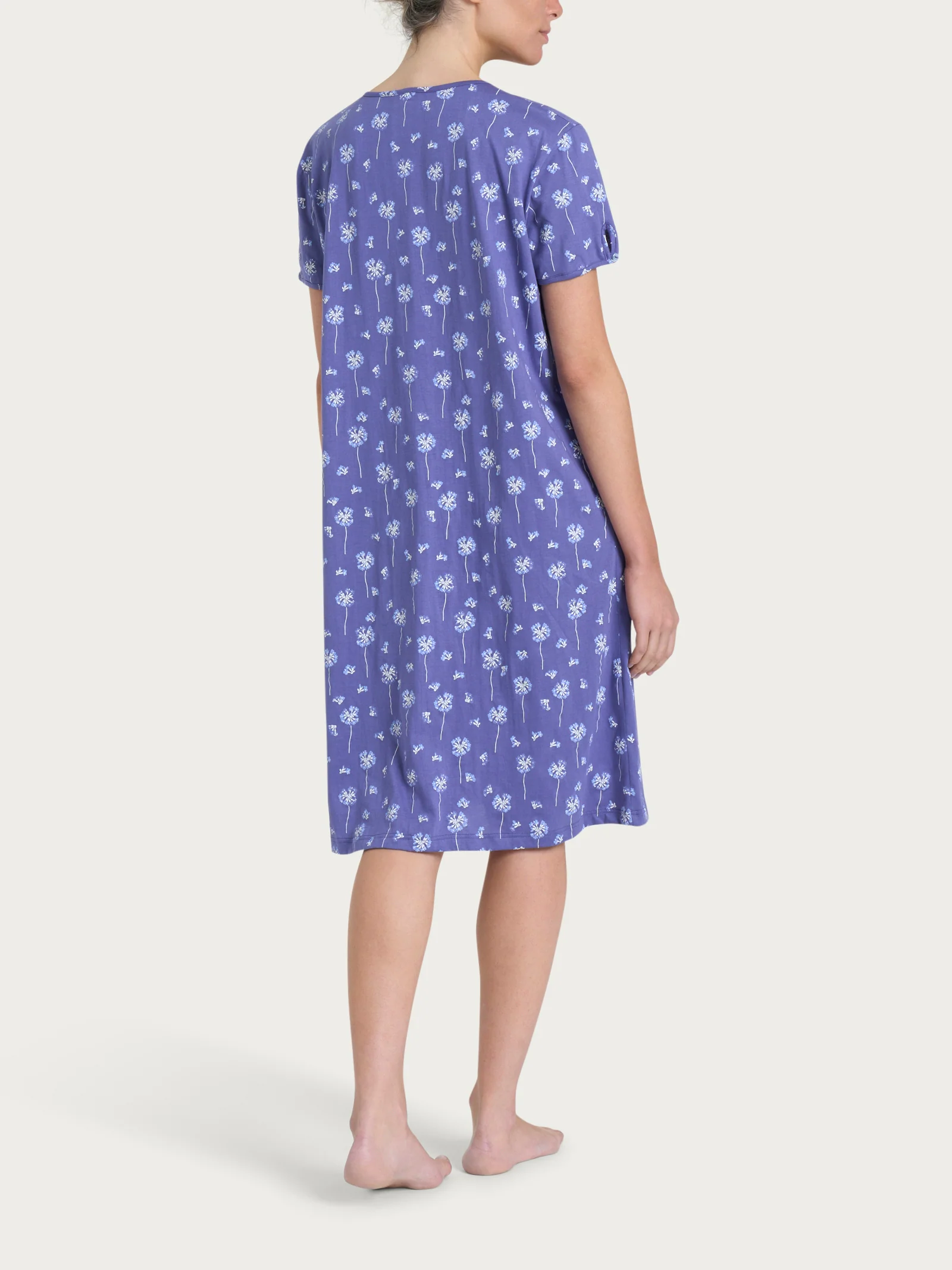Camicia da notte aperta con arricciatura in Jersey di cotone 40-52 - Fant. Marlin - Image 2