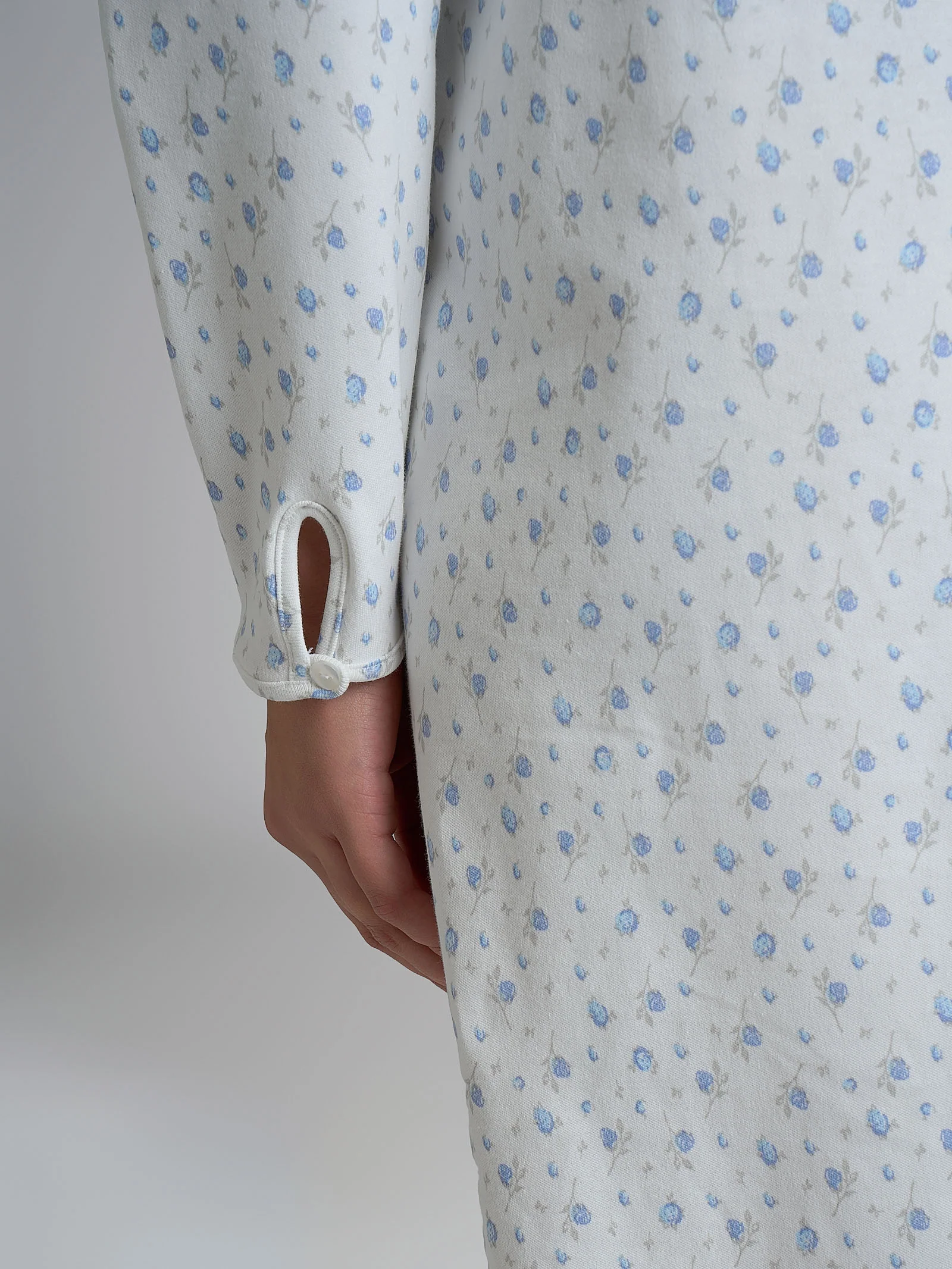 Camicia da notte aperta con dettagli in Interlock di cotone 56-60 - Fant. Eventide - Image 3